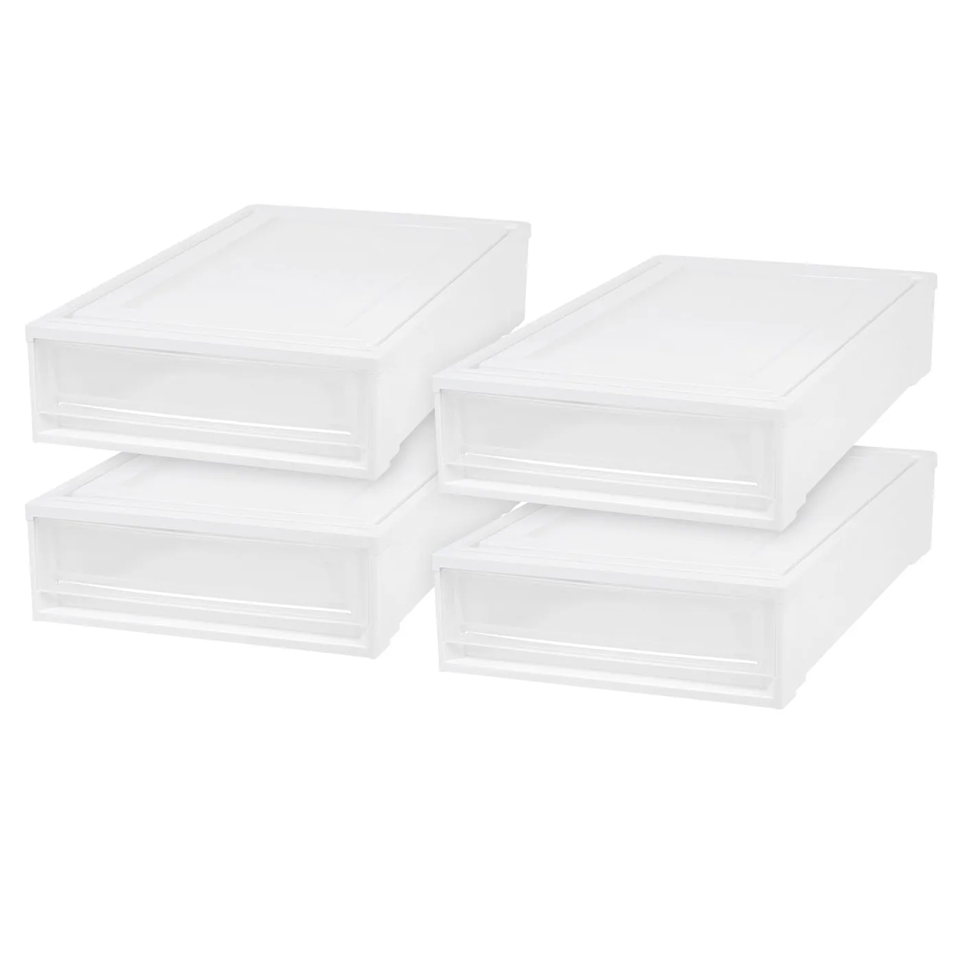 Under Bed Storage Stacking Drawer 4 Pack - 6.8 gal. (27 qt.)