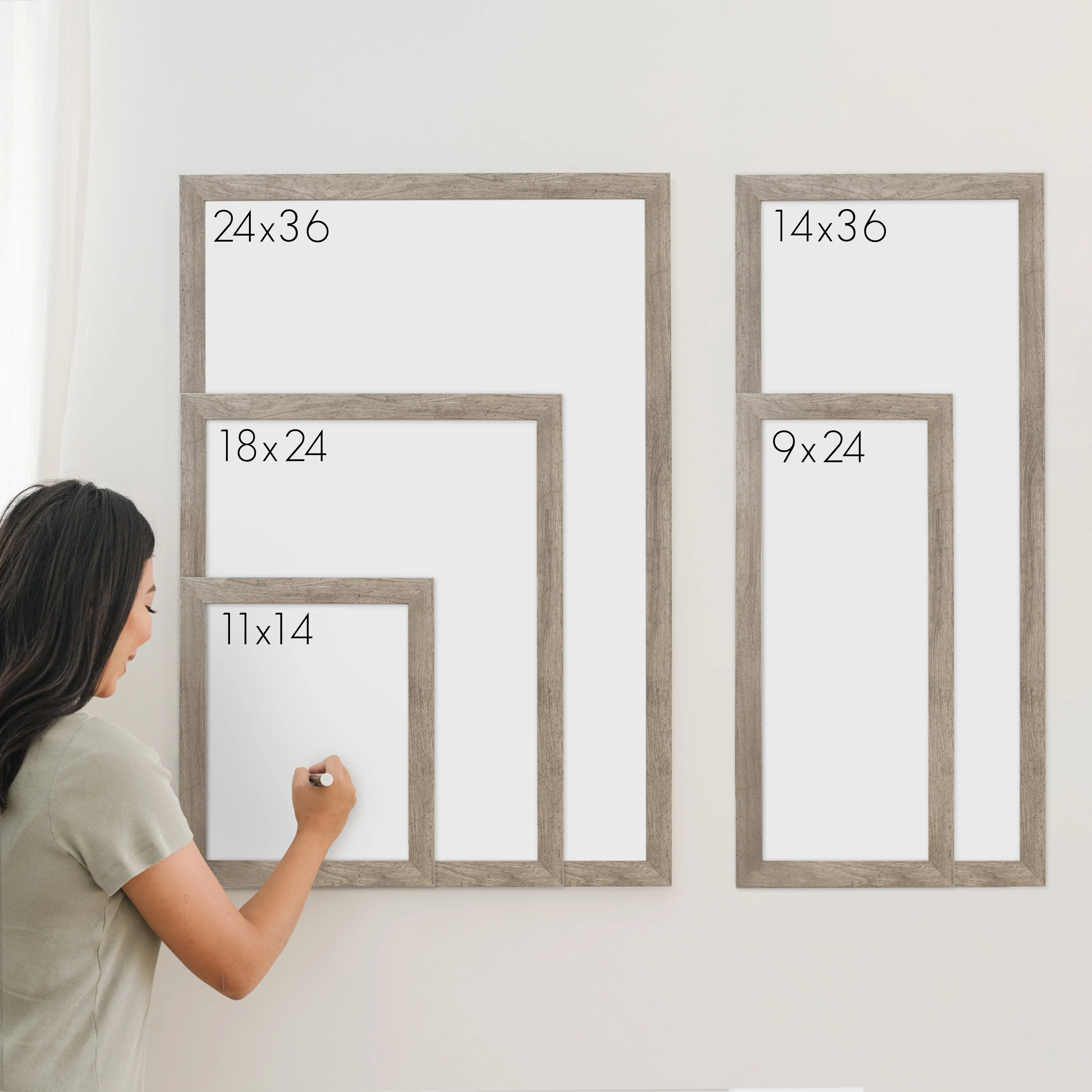 Week & Month Combo Framed Chalkboard   6 sections | Vertical Pennington