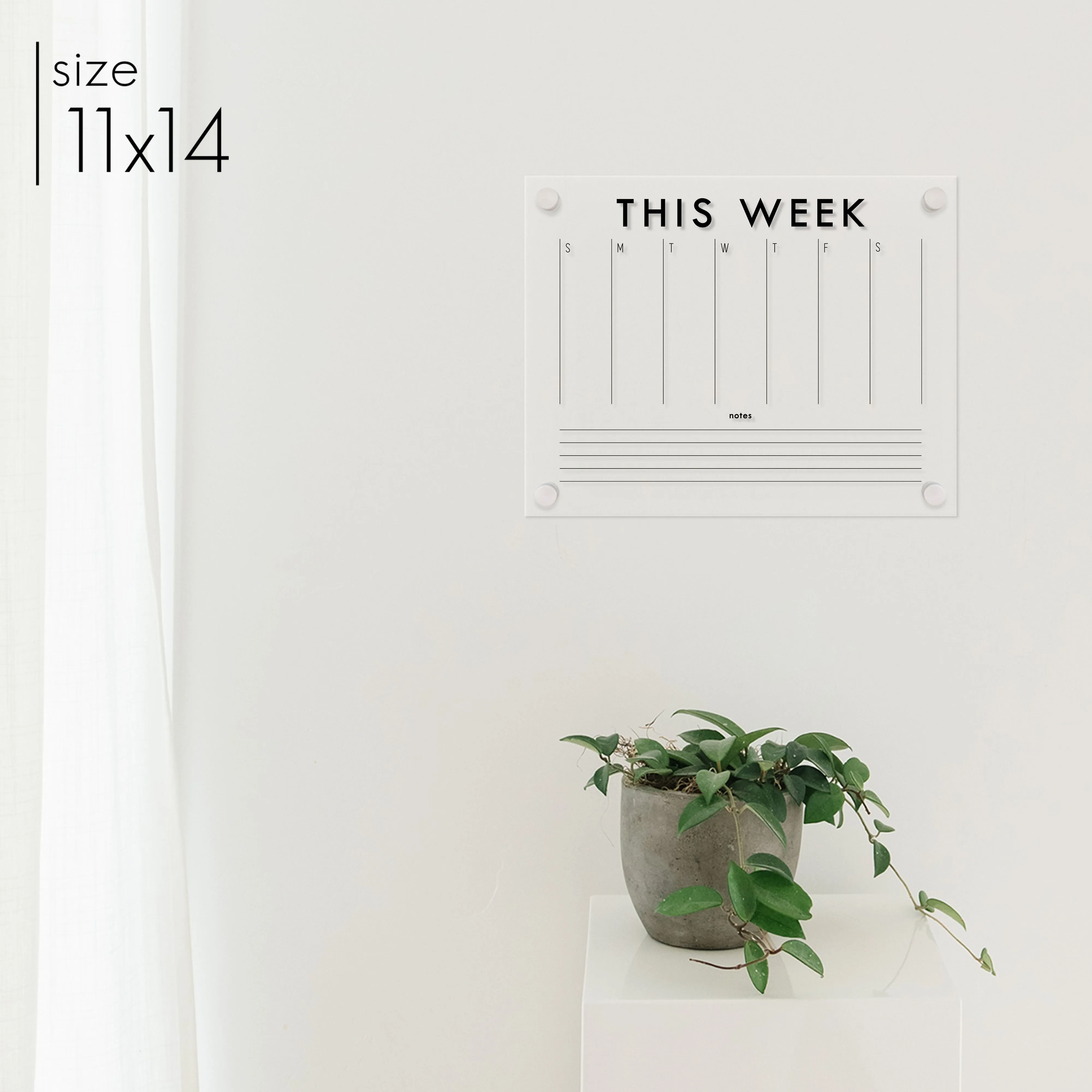 Weekly Acrylic Calendar   1 Section | Horizontal Madi