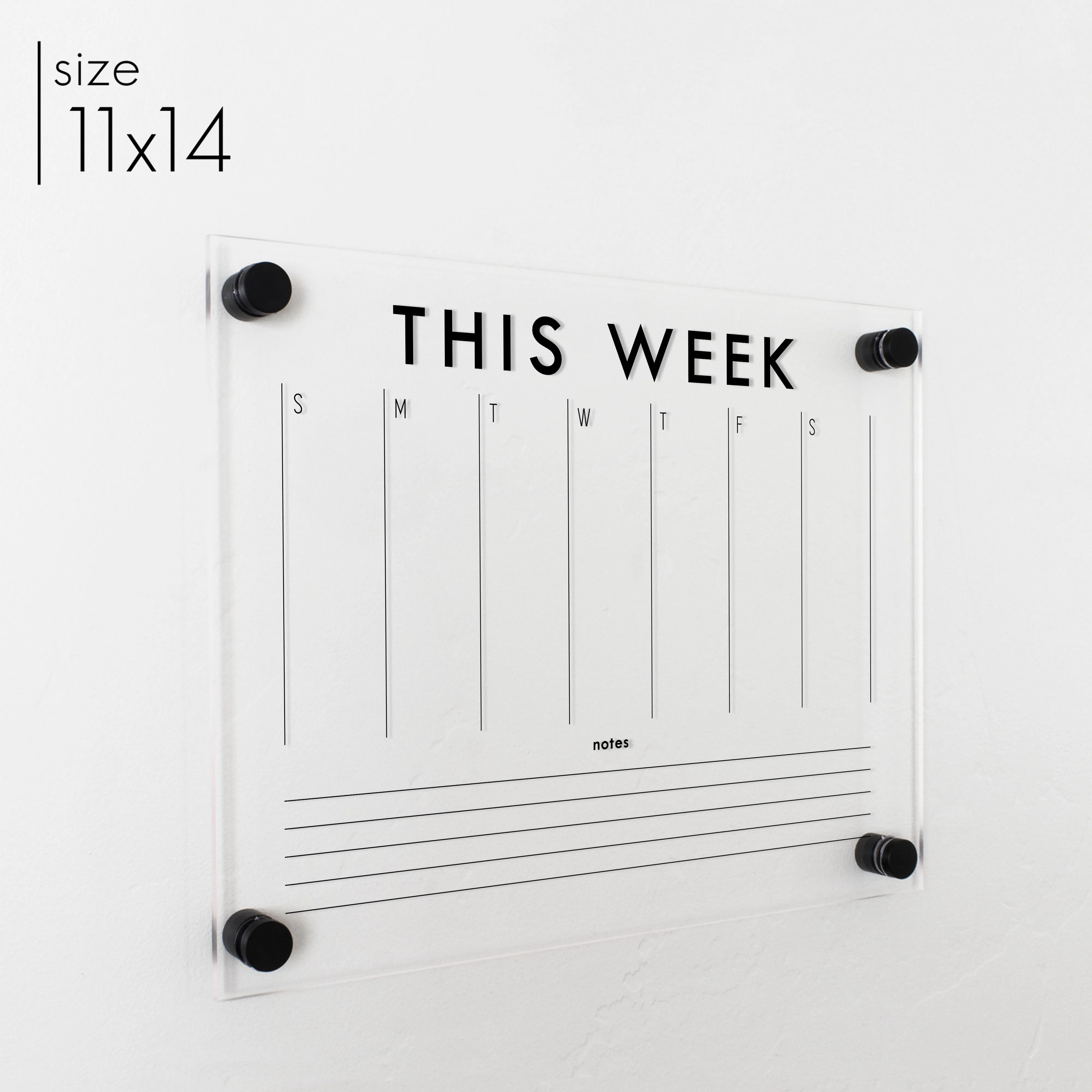 Weekly Acrylic Calendar   1 Section | Horizontal Madi