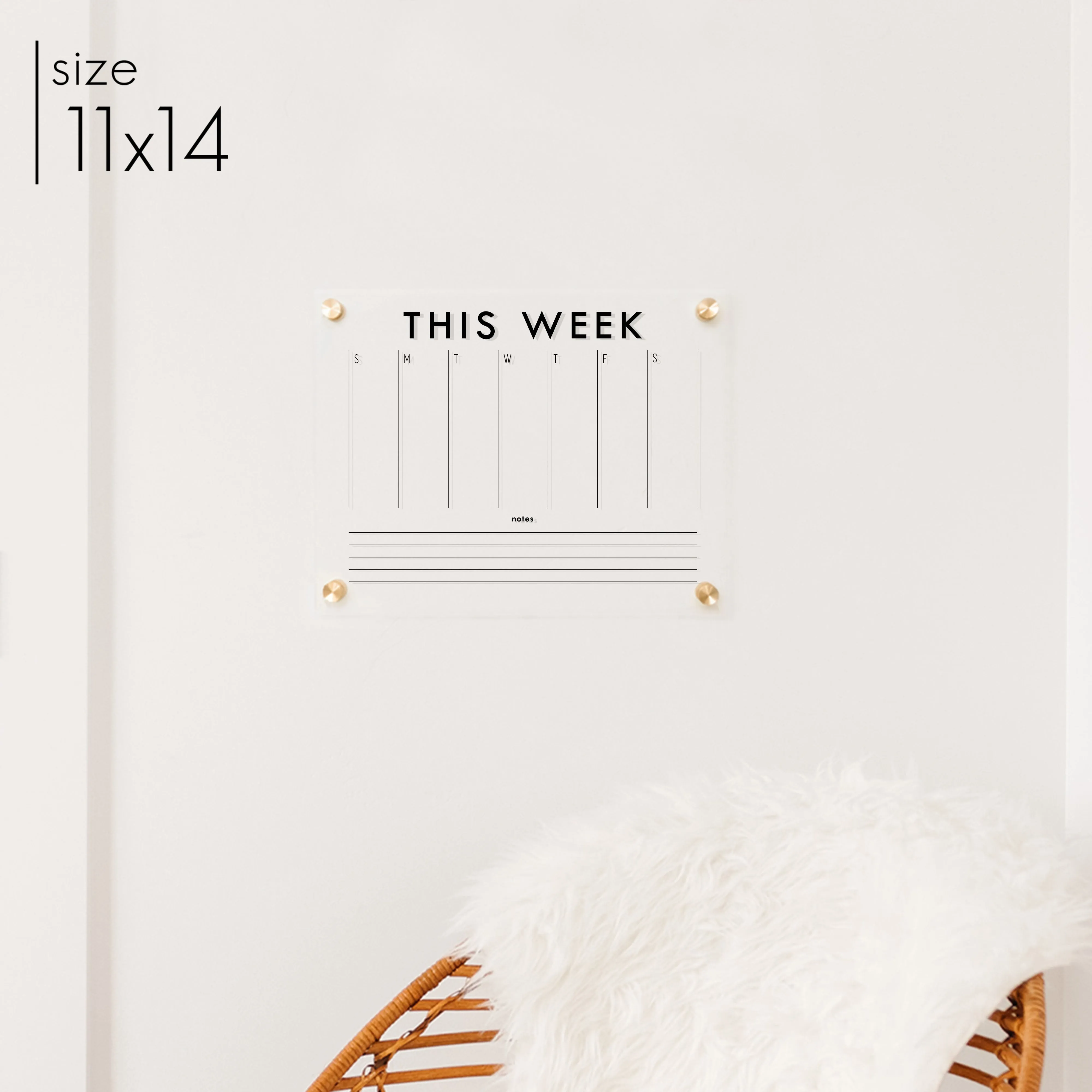 Weekly Acrylic Calendar   1 Section | Horizontal Madi