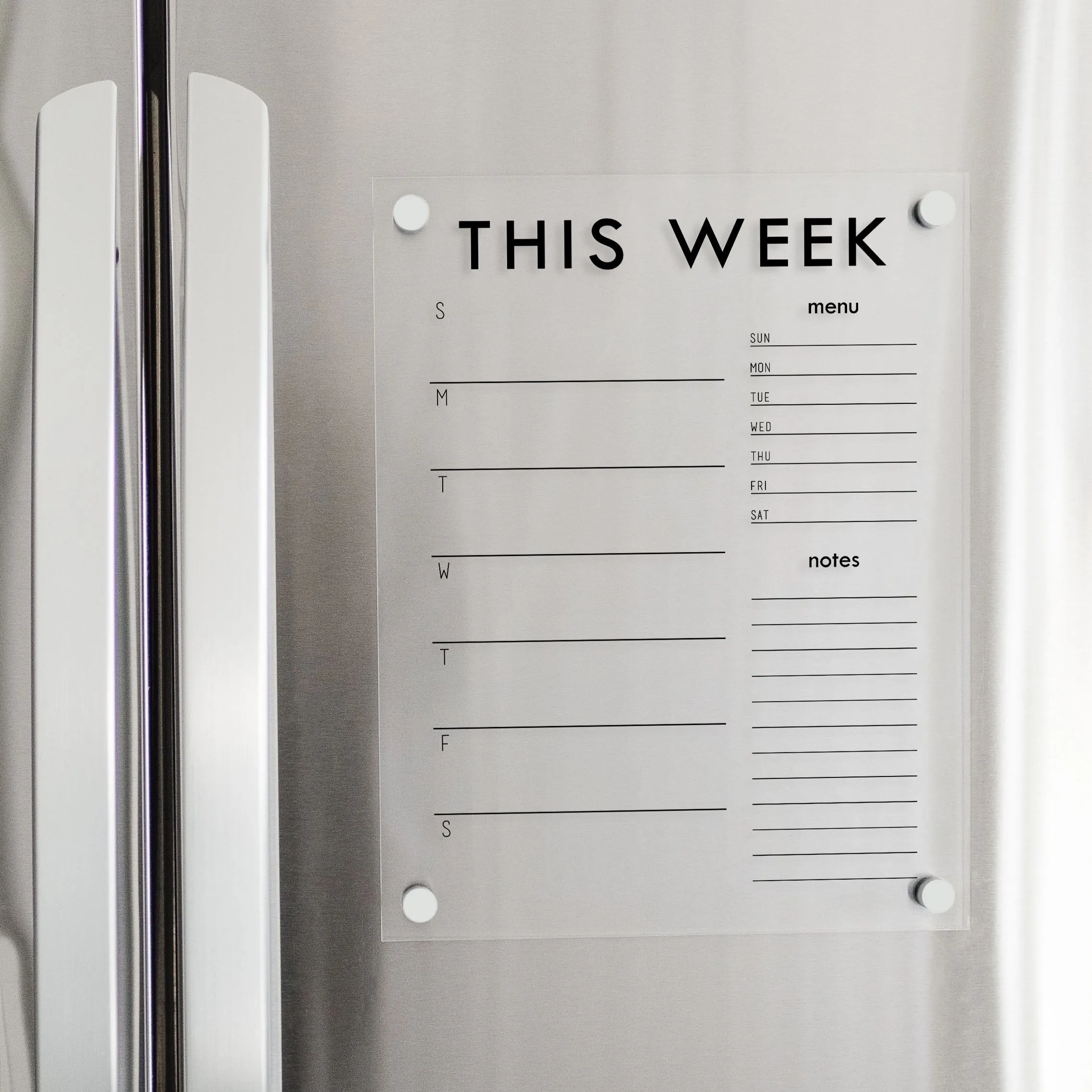 Weekly Acrylic Fridge Calendar   2 Sections | Vertical Madi