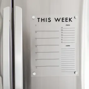 Weekly Acrylic Fridge Calendar   2 Sections | Vertical Madi