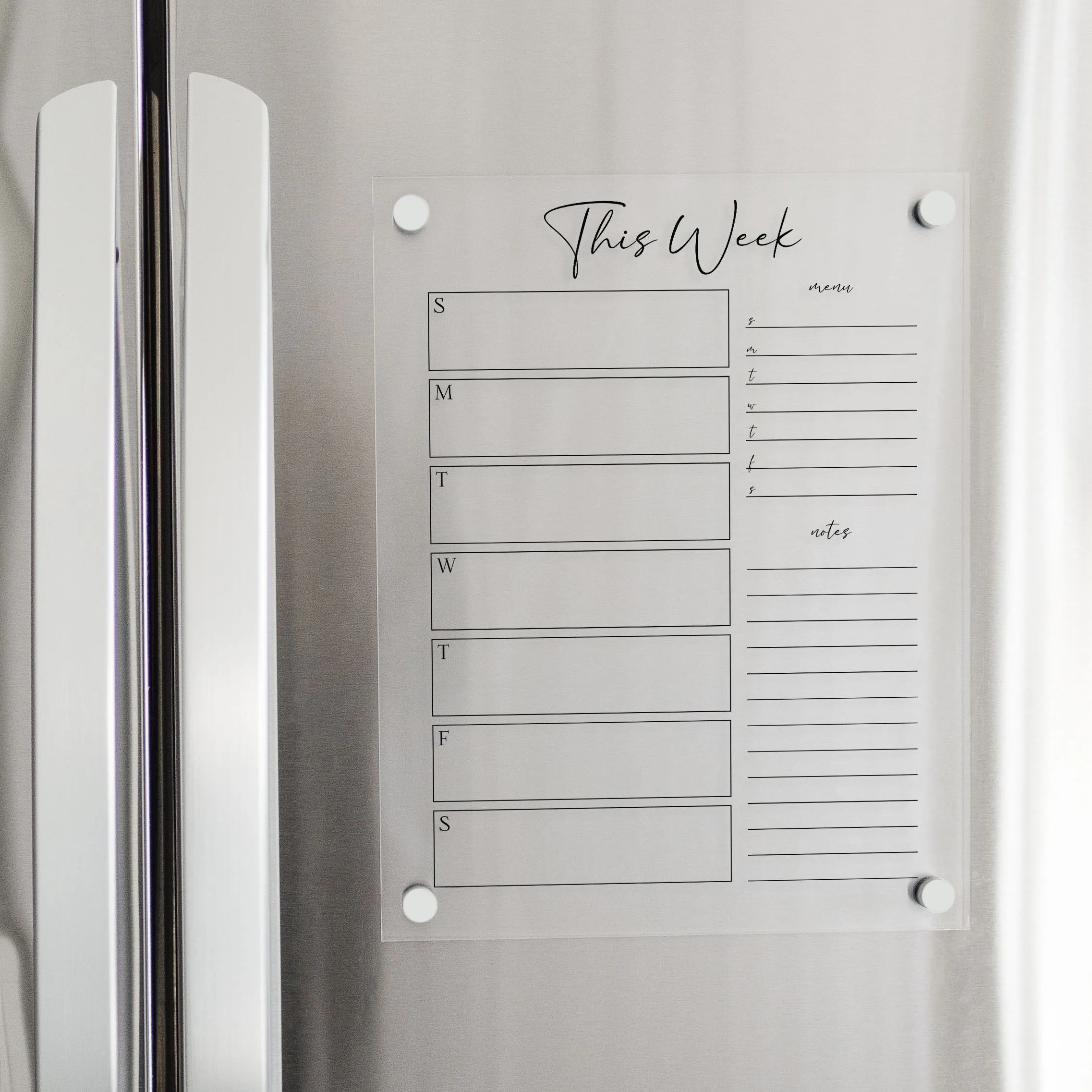 Weekly Acrylic Fridge Calendar   2 Sections | Vertical Pennington