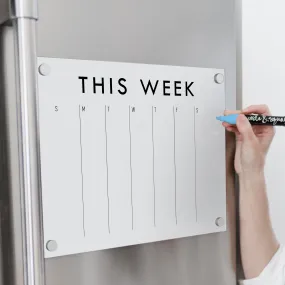 Weekly Acrylic White Fridge Calendar | Horizontal Madi