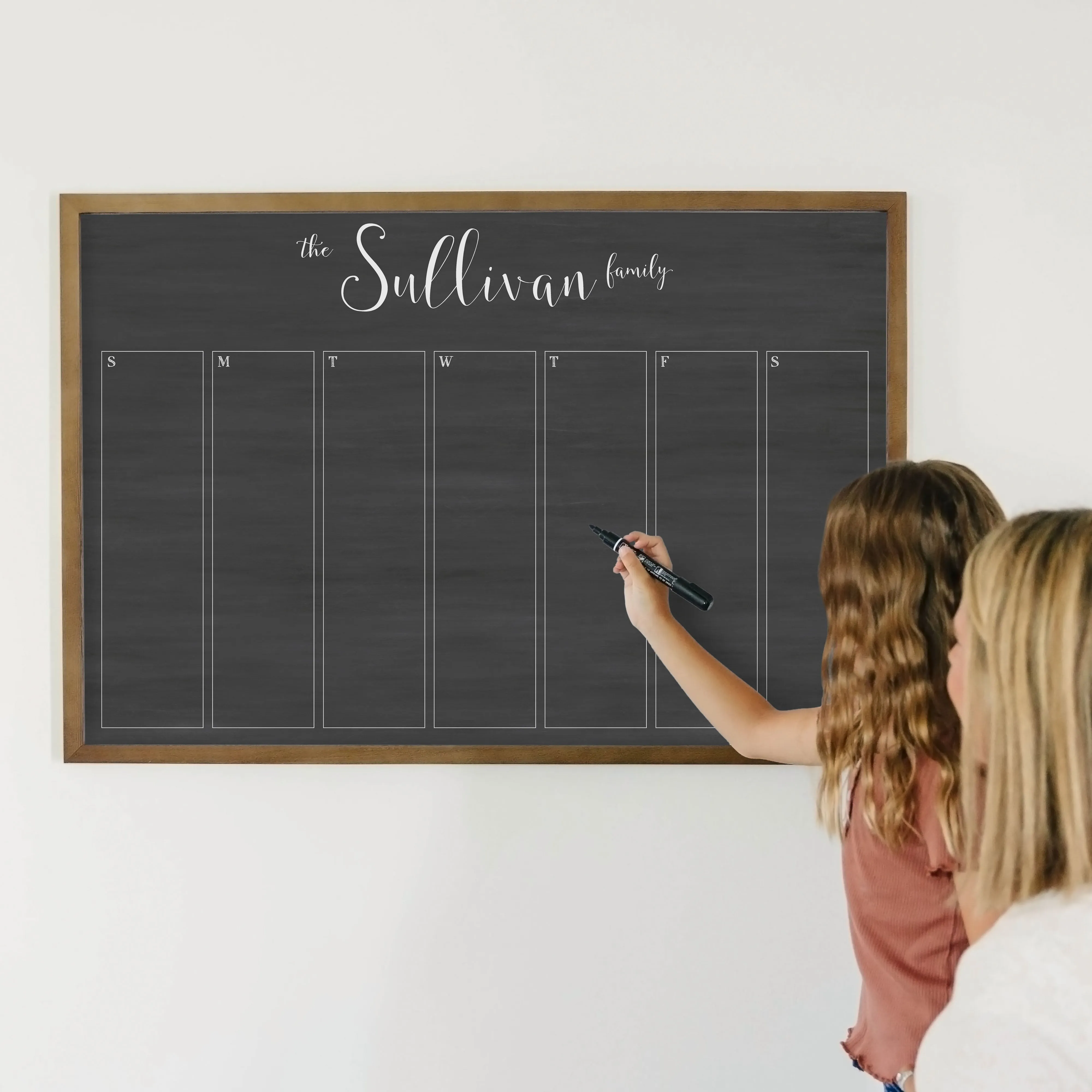 Weekly Framed Chalkboard Calendar | Horizontal Knope