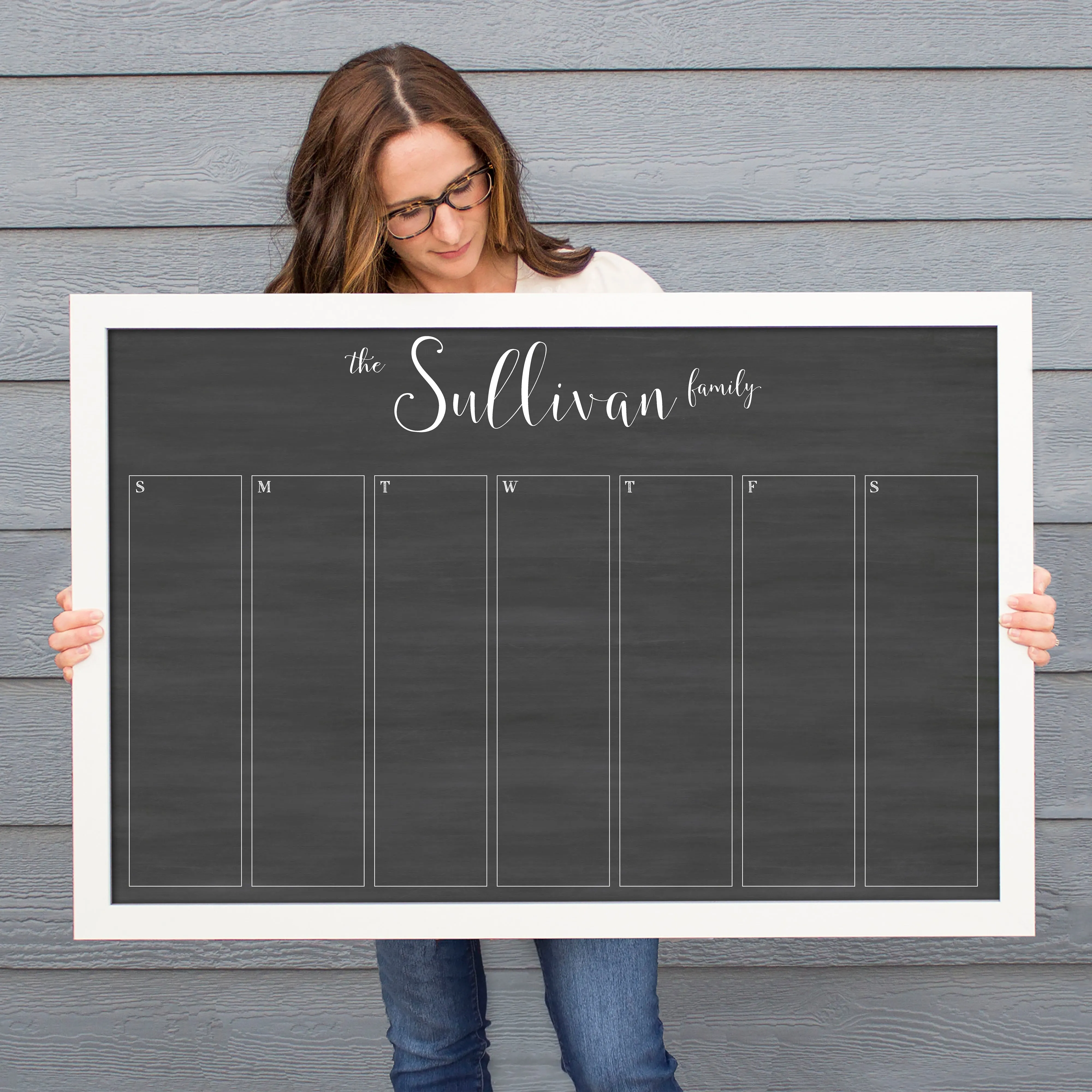 Weekly Framed Chalkboard Calendar | Horizontal Knope