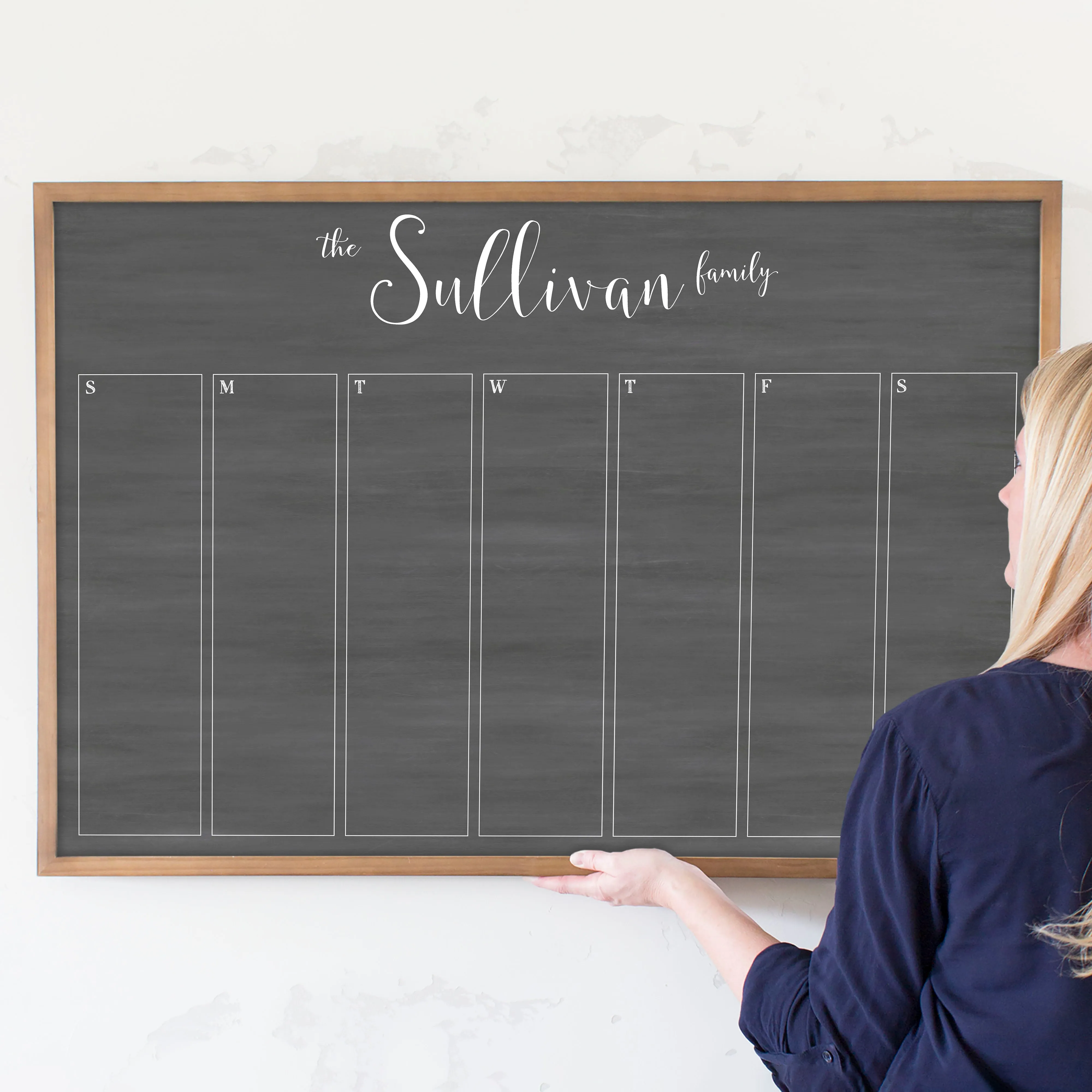 Weekly Framed Chalkboard Calendar | Horizontal Knope