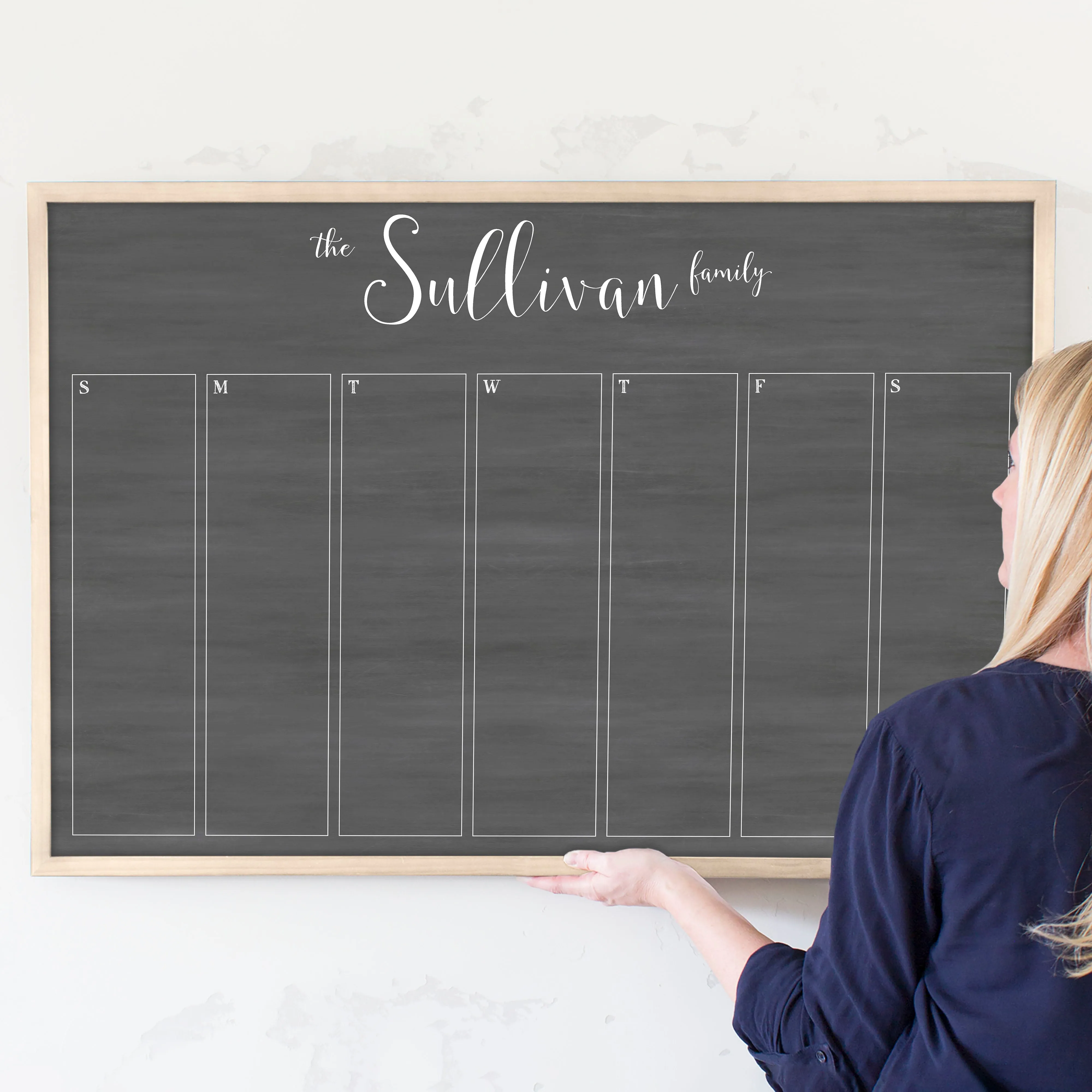 Weekly Framed Chalkboard Calendar | Horizontal Knope