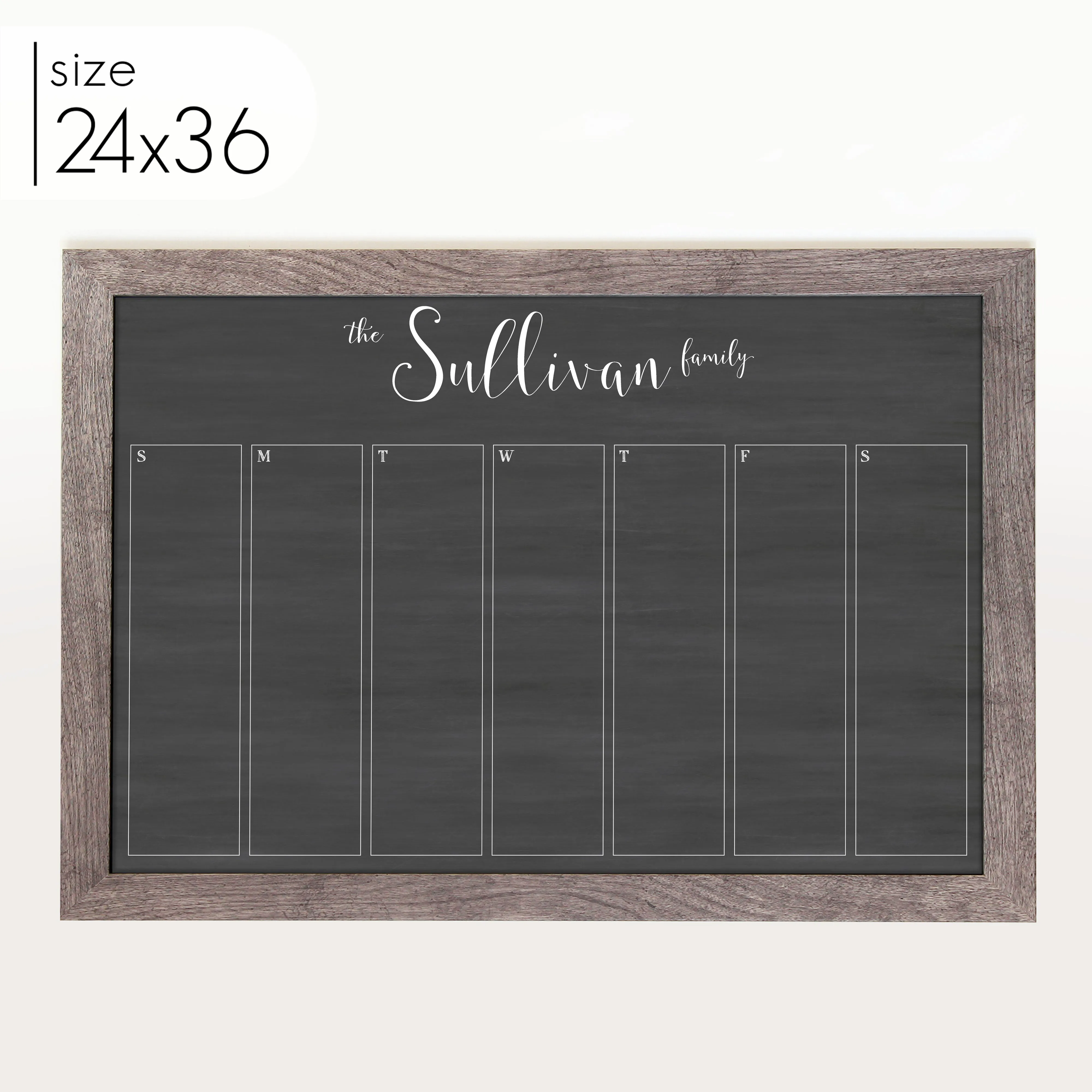 Weekly Framed Chalkboard Calendar | Horizontal Knope