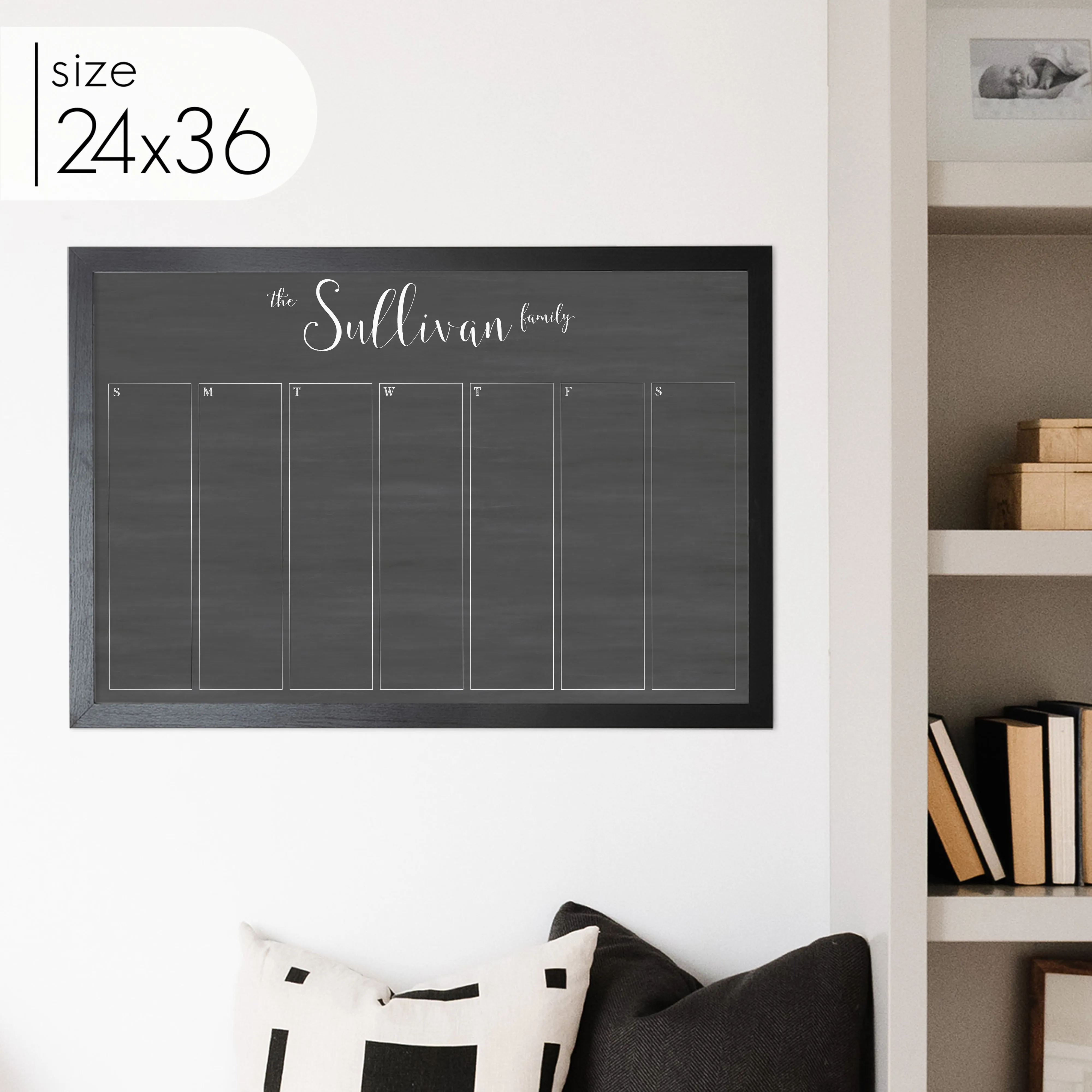 Weekly Framed Chalkboard Calendar | Horizontal Knope