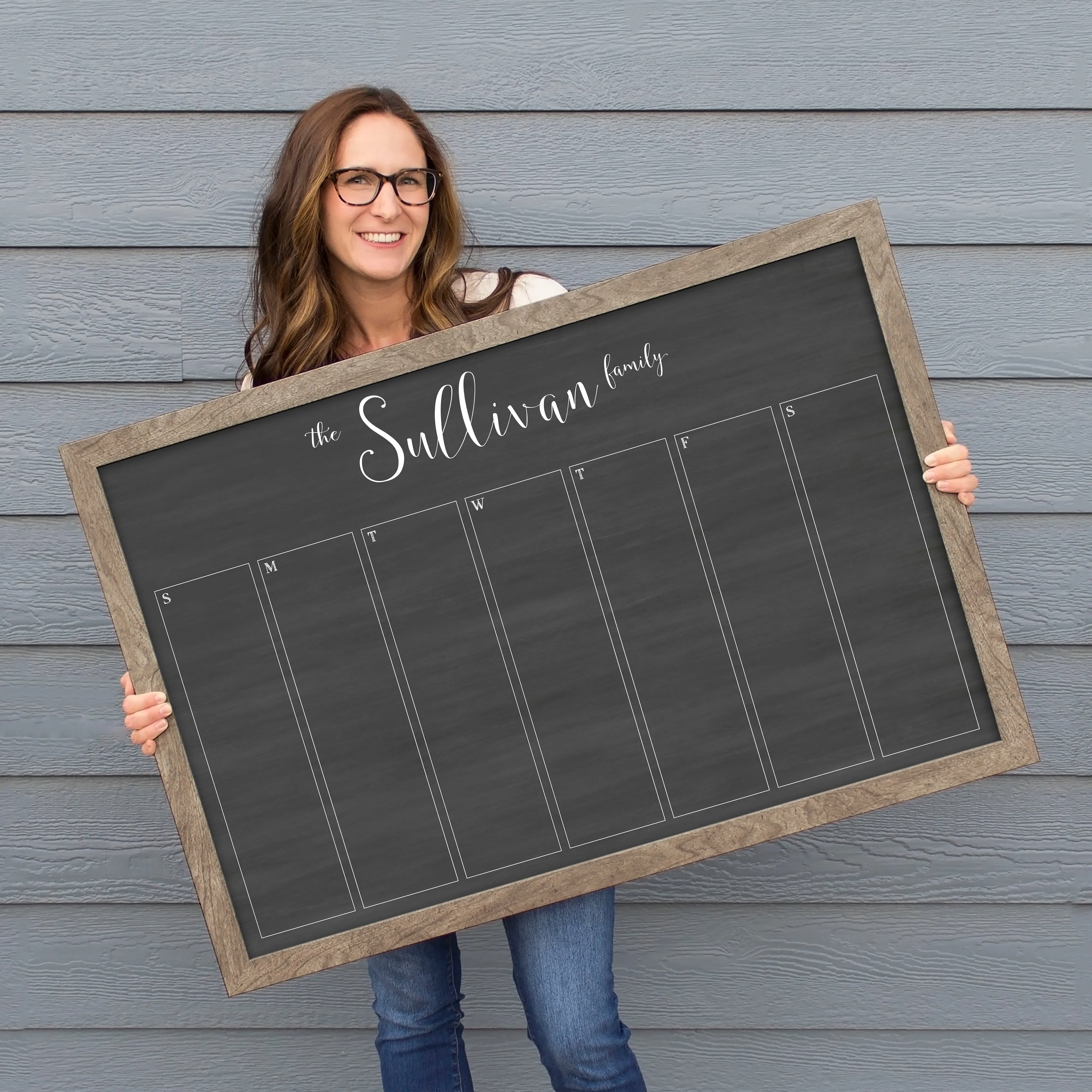 Weekly Framed Chalkboard Calendar | Horizontal Knope