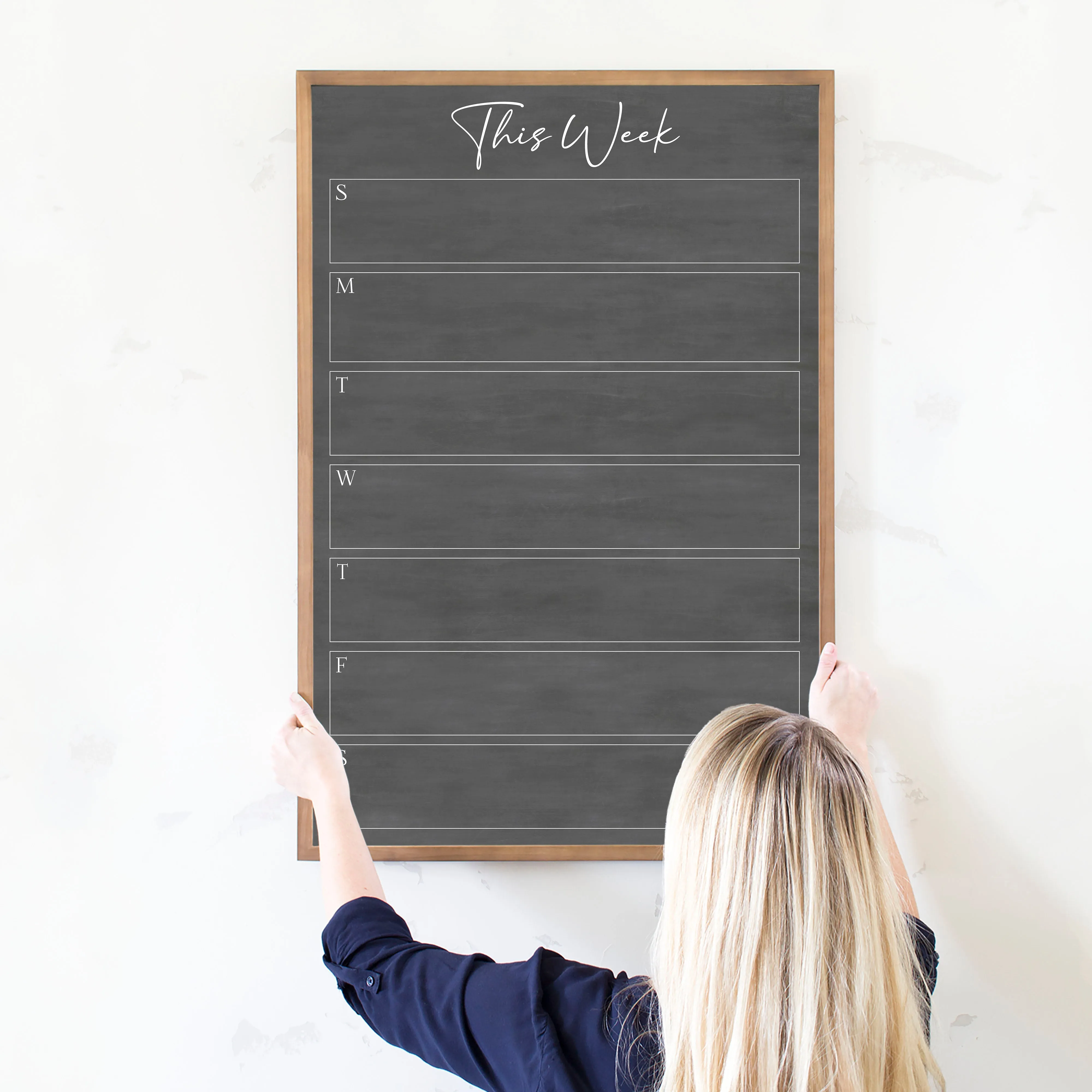 Weekly Framed Chalkboard Calendar | Vertical Pennington