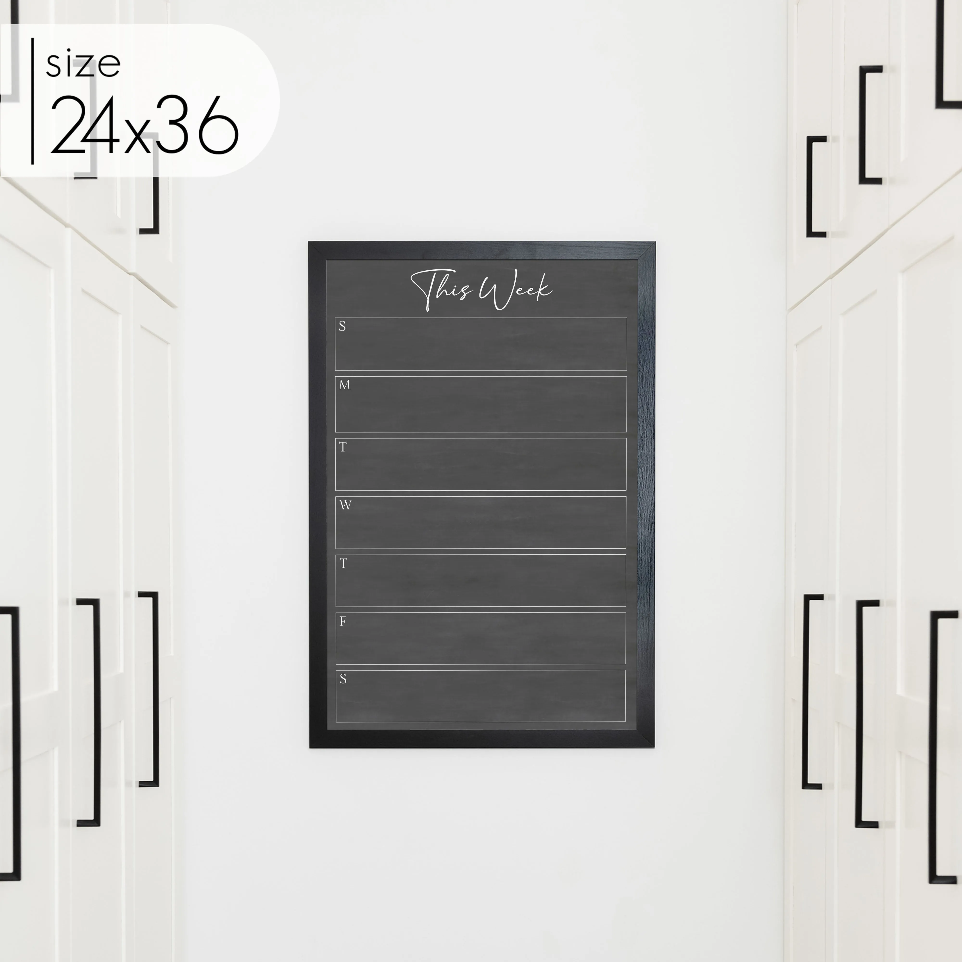 Weekly Framed Chalkboard Calendar | Vertical Pennington