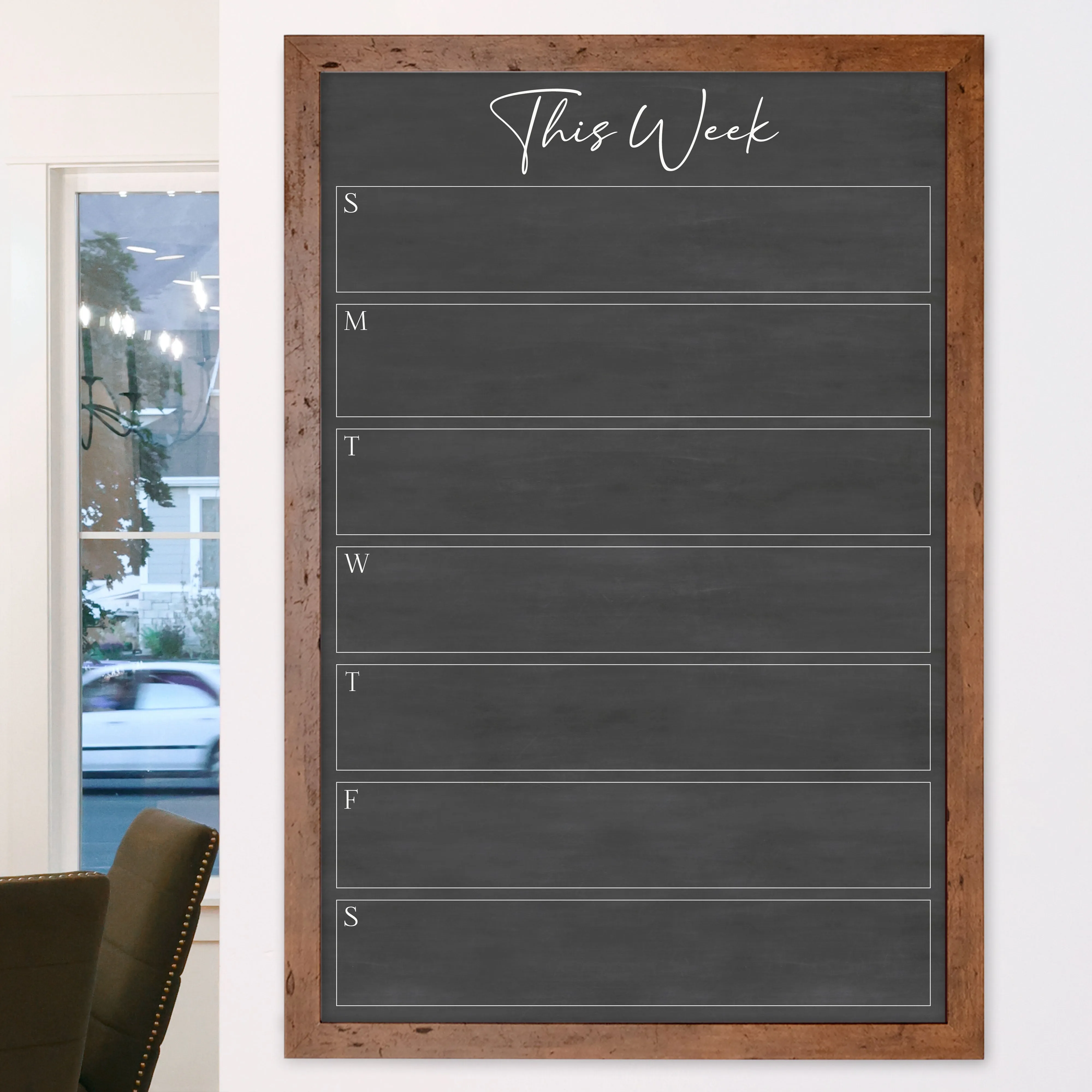 Weekly Framed Chalkboard Calendar | Vertical Pennington