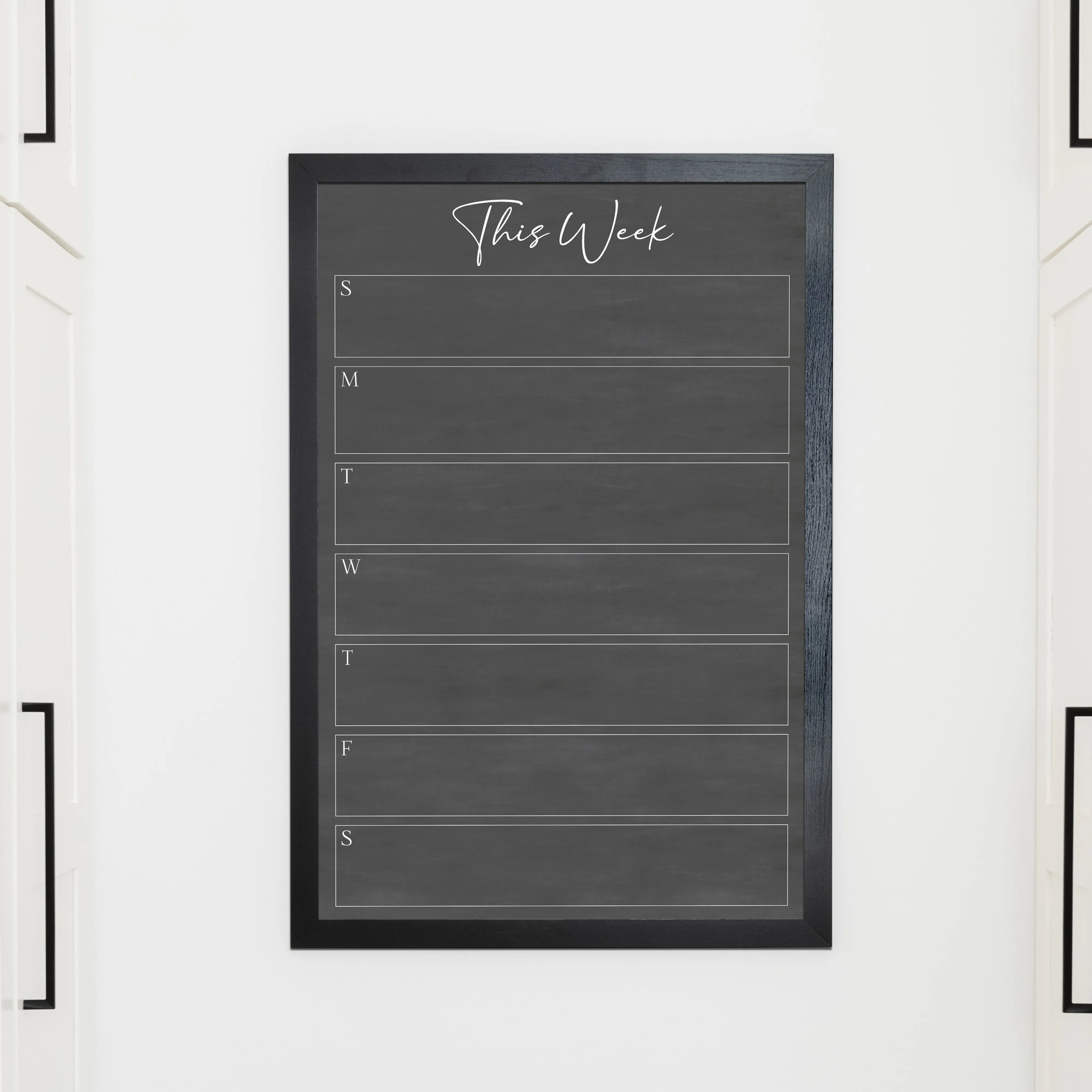 Weekly Framed Chalkboard Calendar | Vertical Pennington