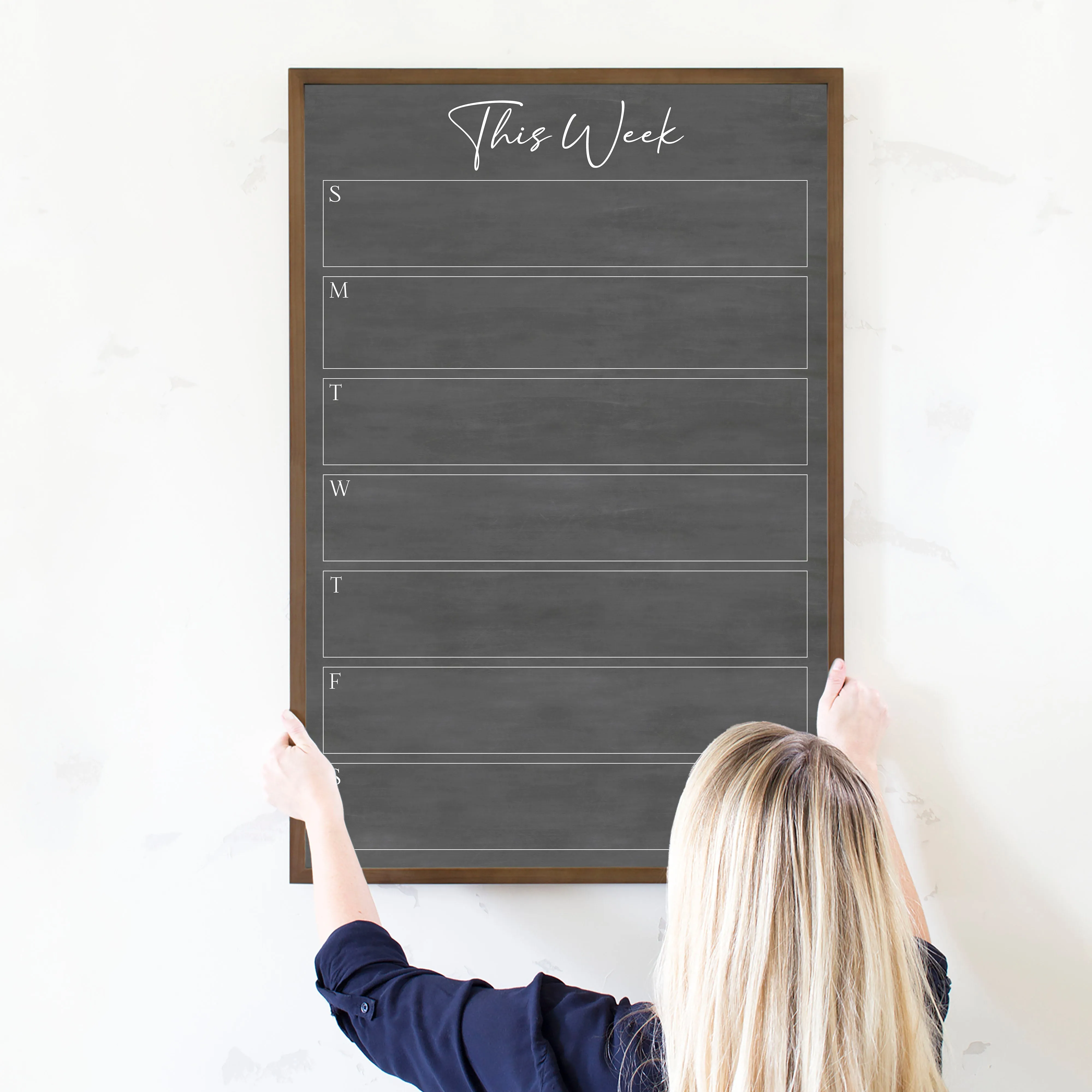 Weekly Framed Chalkboard Calendar | Vertical Pennington