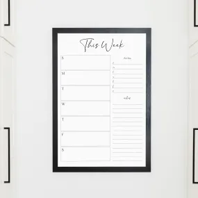 Weekly Framed Whiteboard Calendar   2 sections | Vertical Pennington