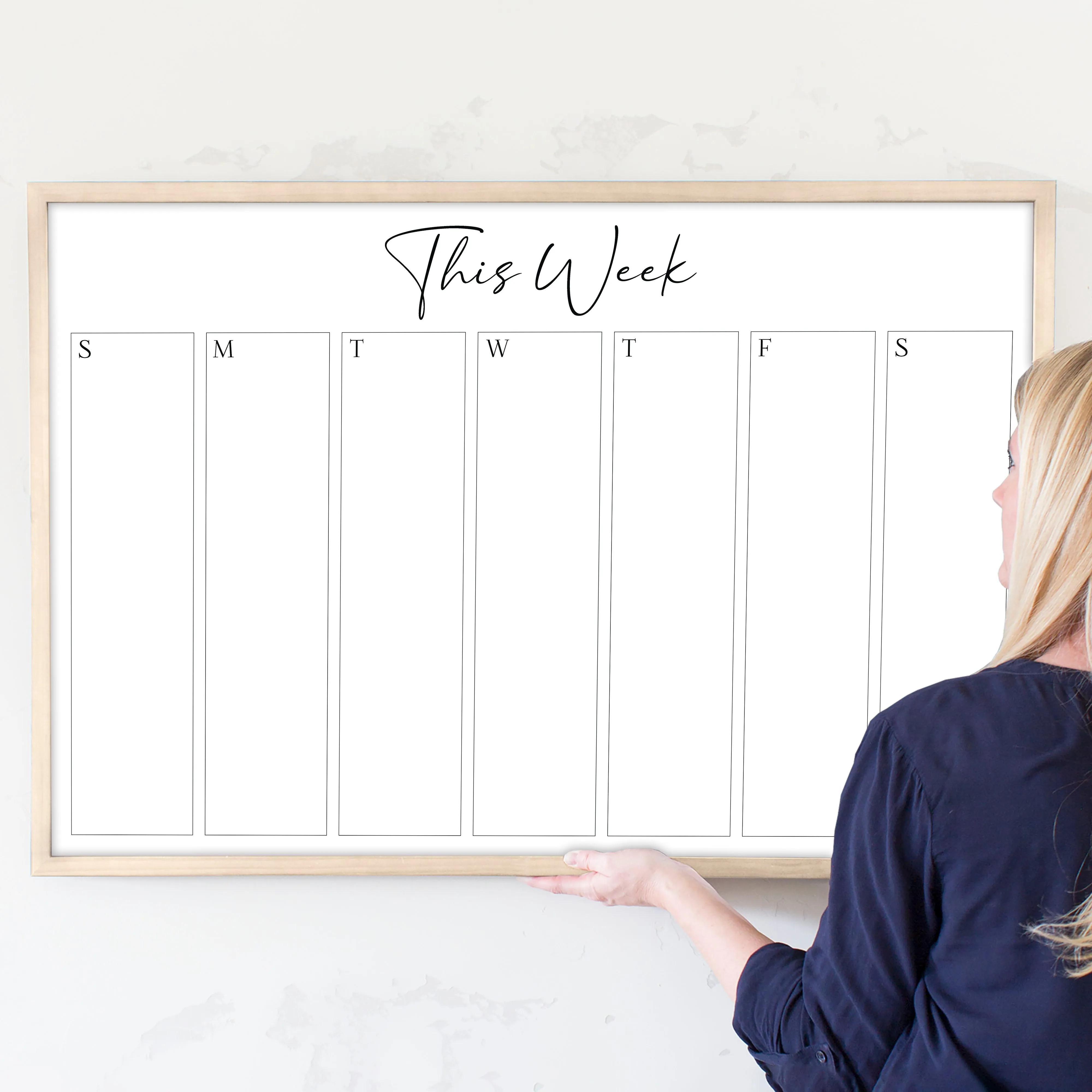 Weekly Framed Whiteboard Calendar | Horizontal Pennington