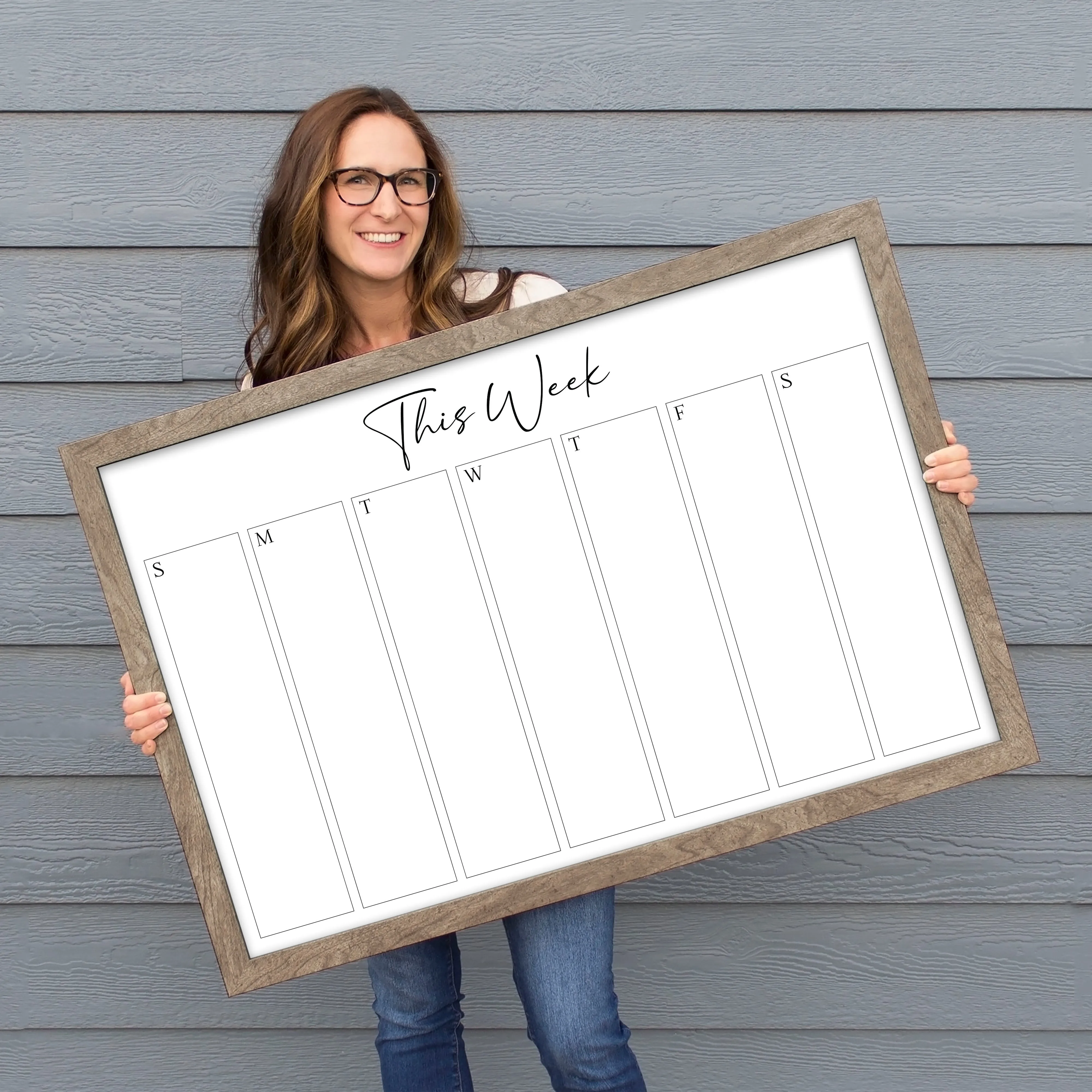 Weekly Framed Whiteboard Calendar | Horizontal Pennington