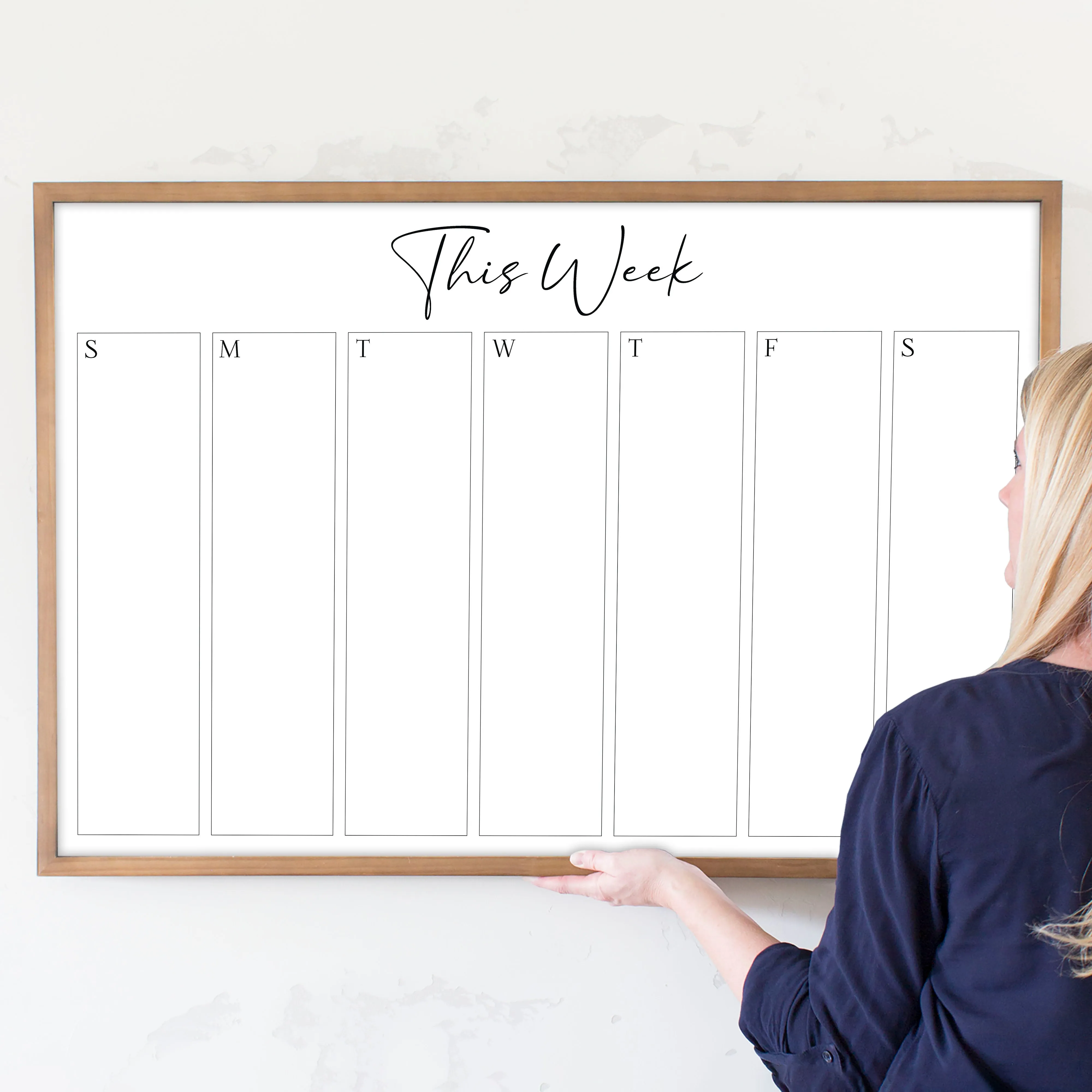 Weekly Framed Whiteboard Calendar | Horizontal Pennington