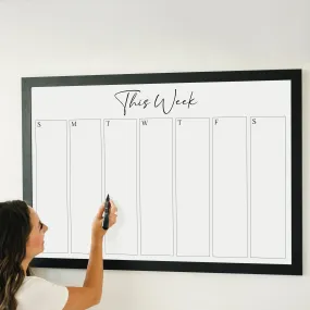 Weekly Framed Whiteboard Calendar | Horizontal Pennington