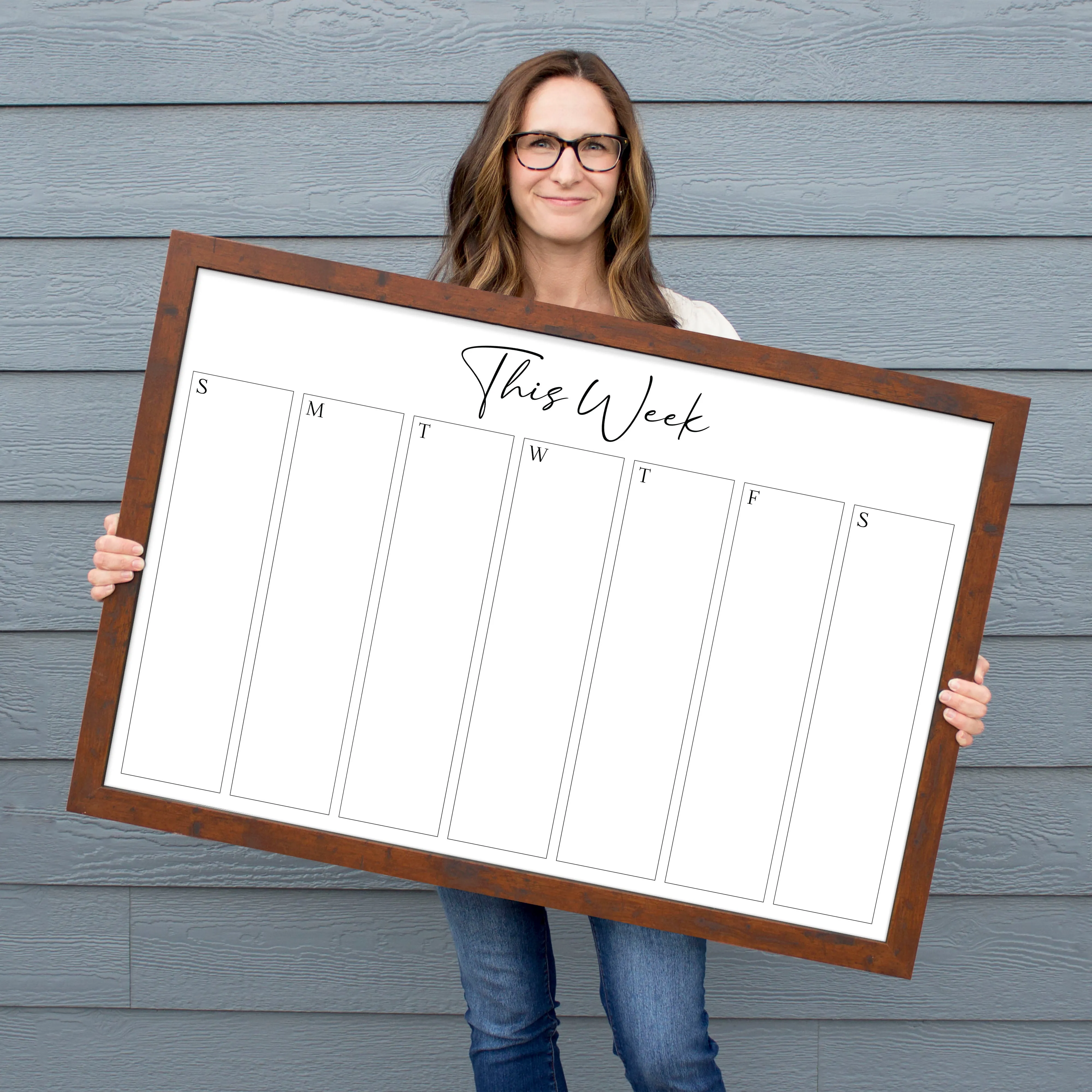 Weekly Framed Whiteboard Calendar | Horizontal Pennington