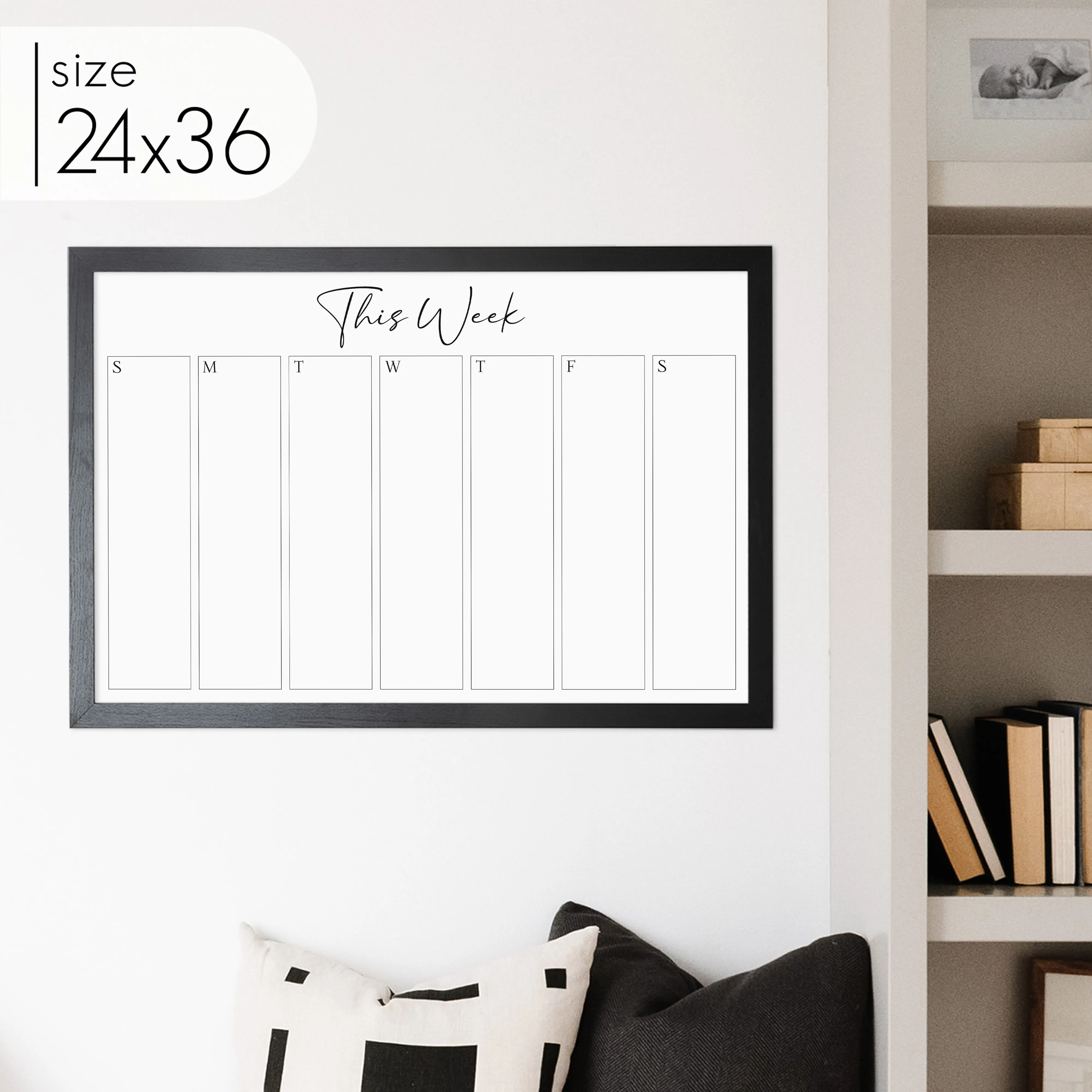 Weekly Framed Whiteboard Calendar | Horizontal Pennington