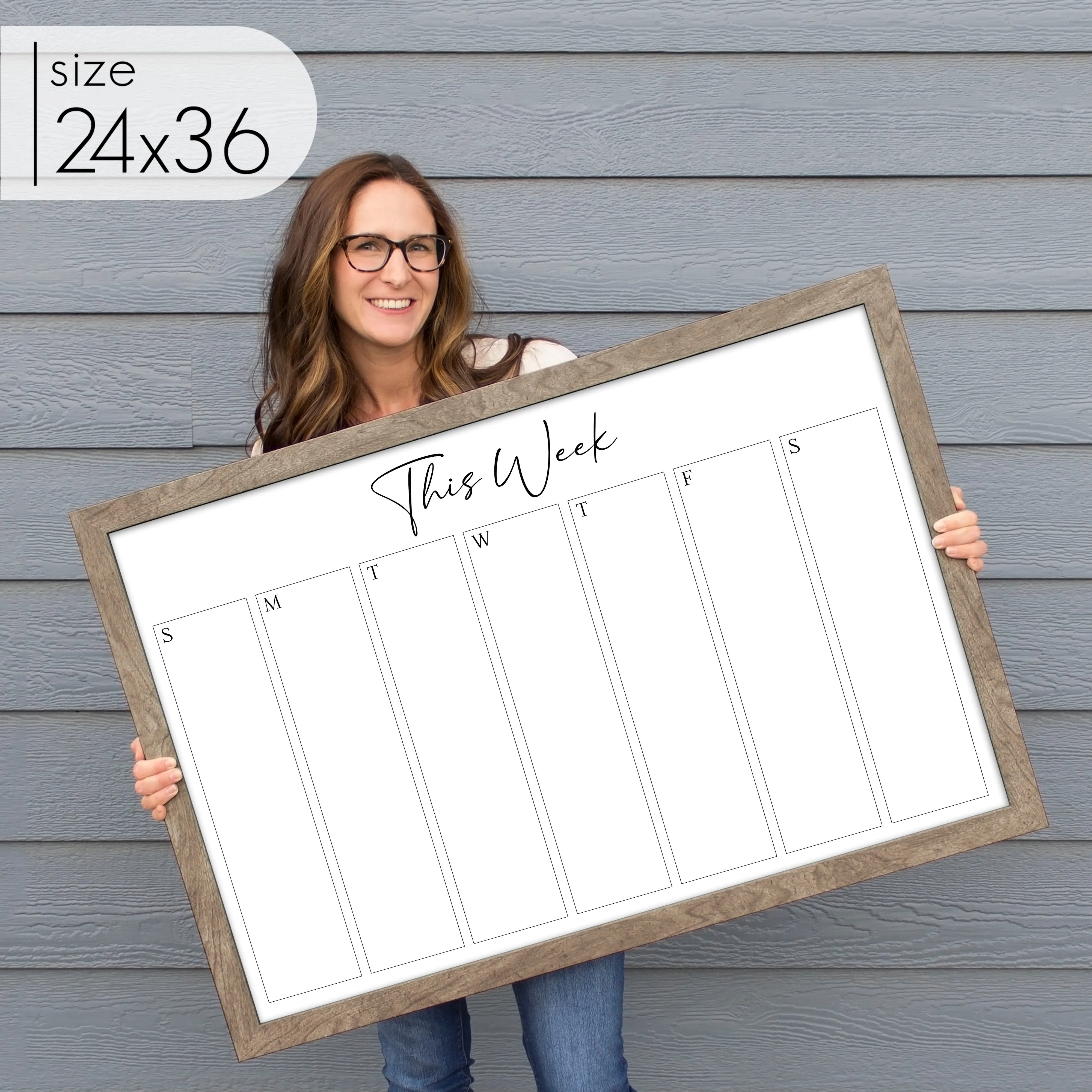 Weekly Framed Whiteboard Calendar | Horizontal Pennington