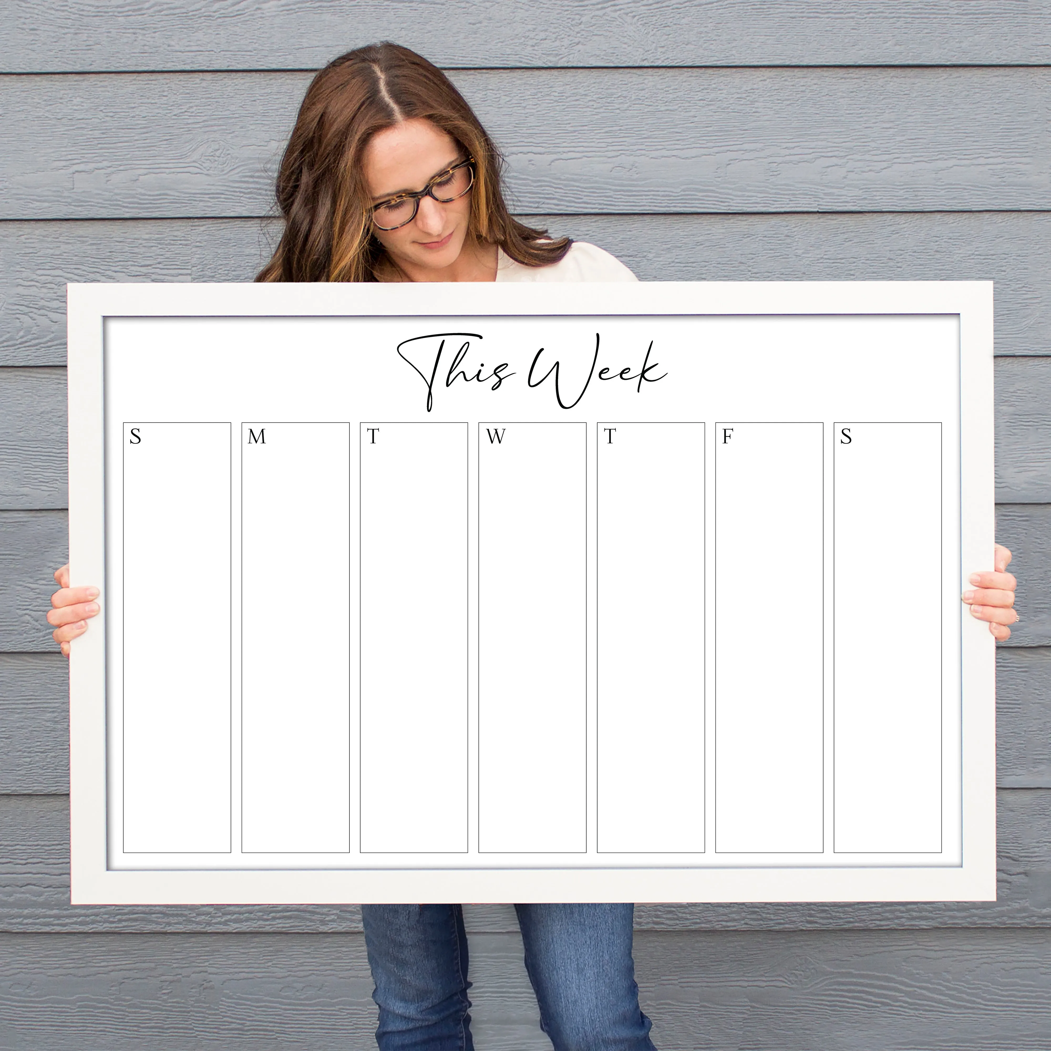 Weekly Framed Whiteboard Calendar | Horizontal Pennington