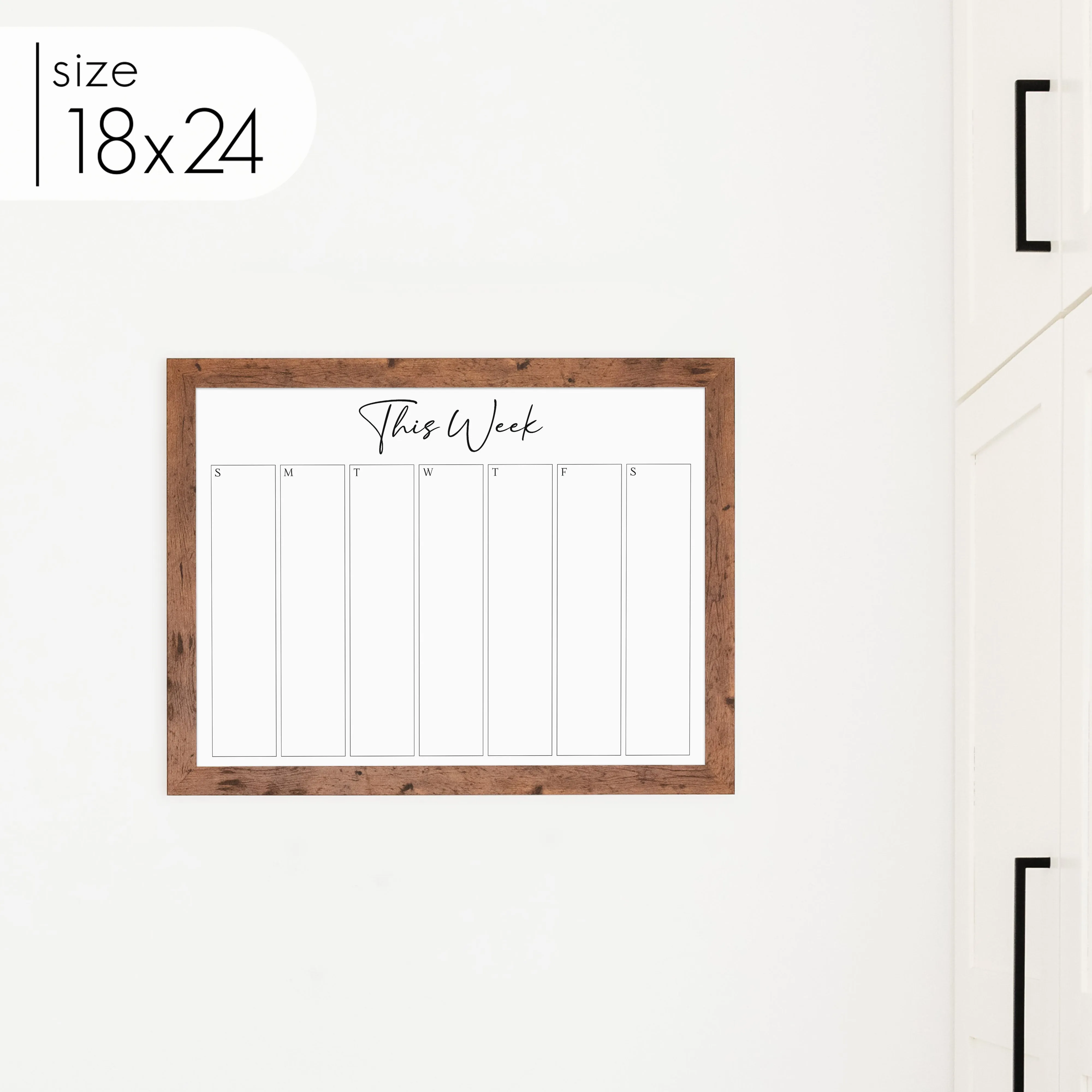 Weekly Framed Whiteboard Calendar | Horizontal Pennington