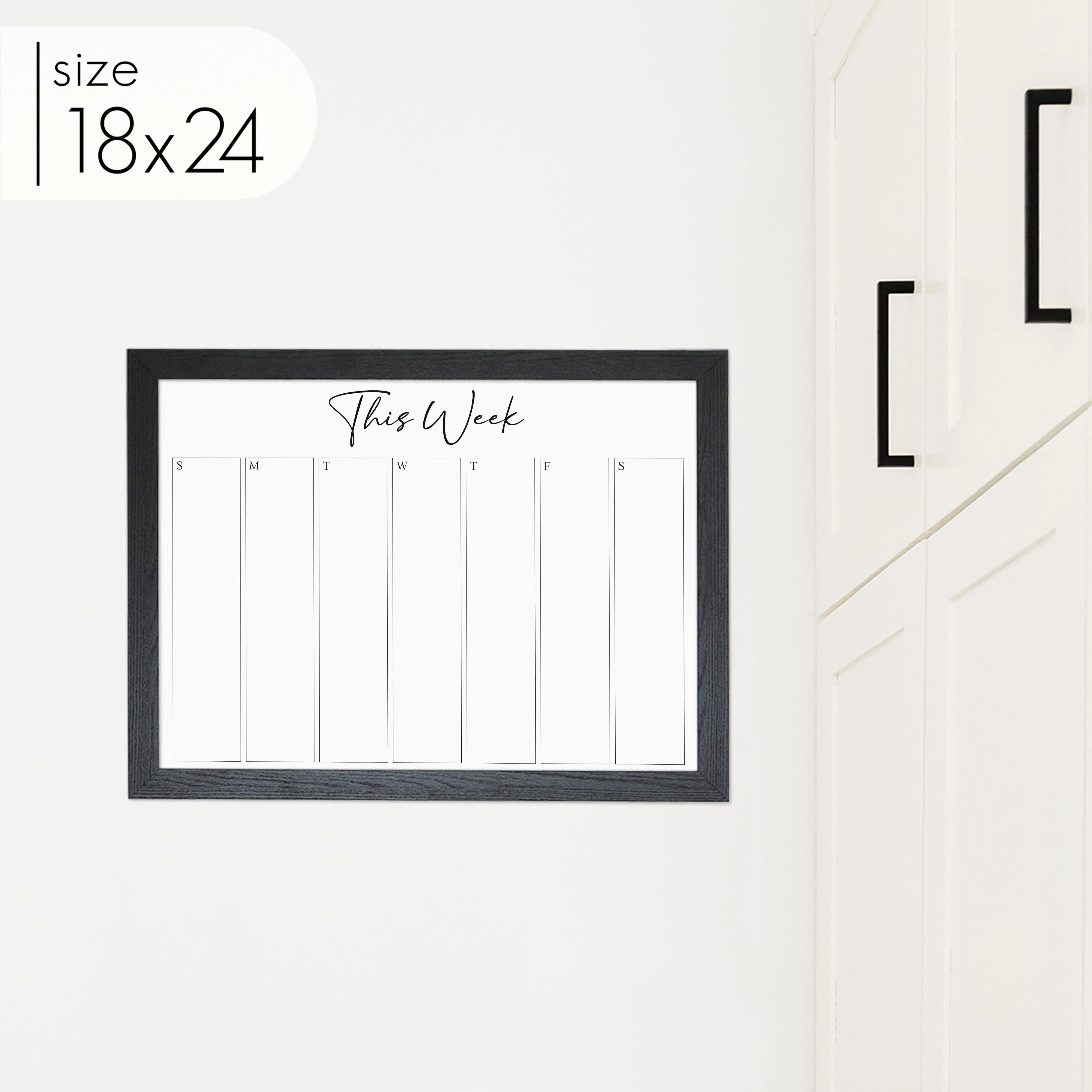 Weekly Framed Whiteboard Calendar | Horizontal Pennington