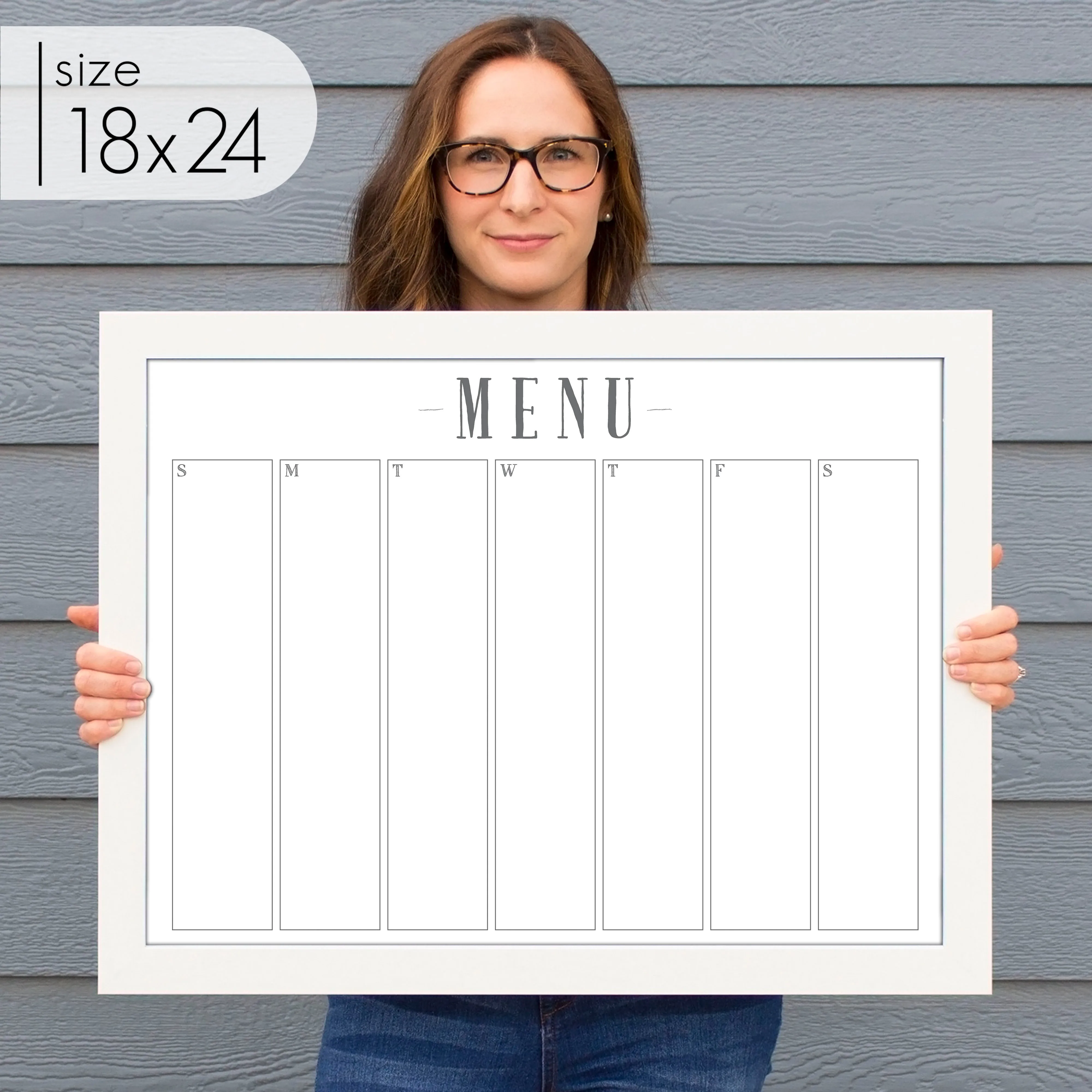 Weekly Framed Whiteboard Calendar | Horizontal Swanson