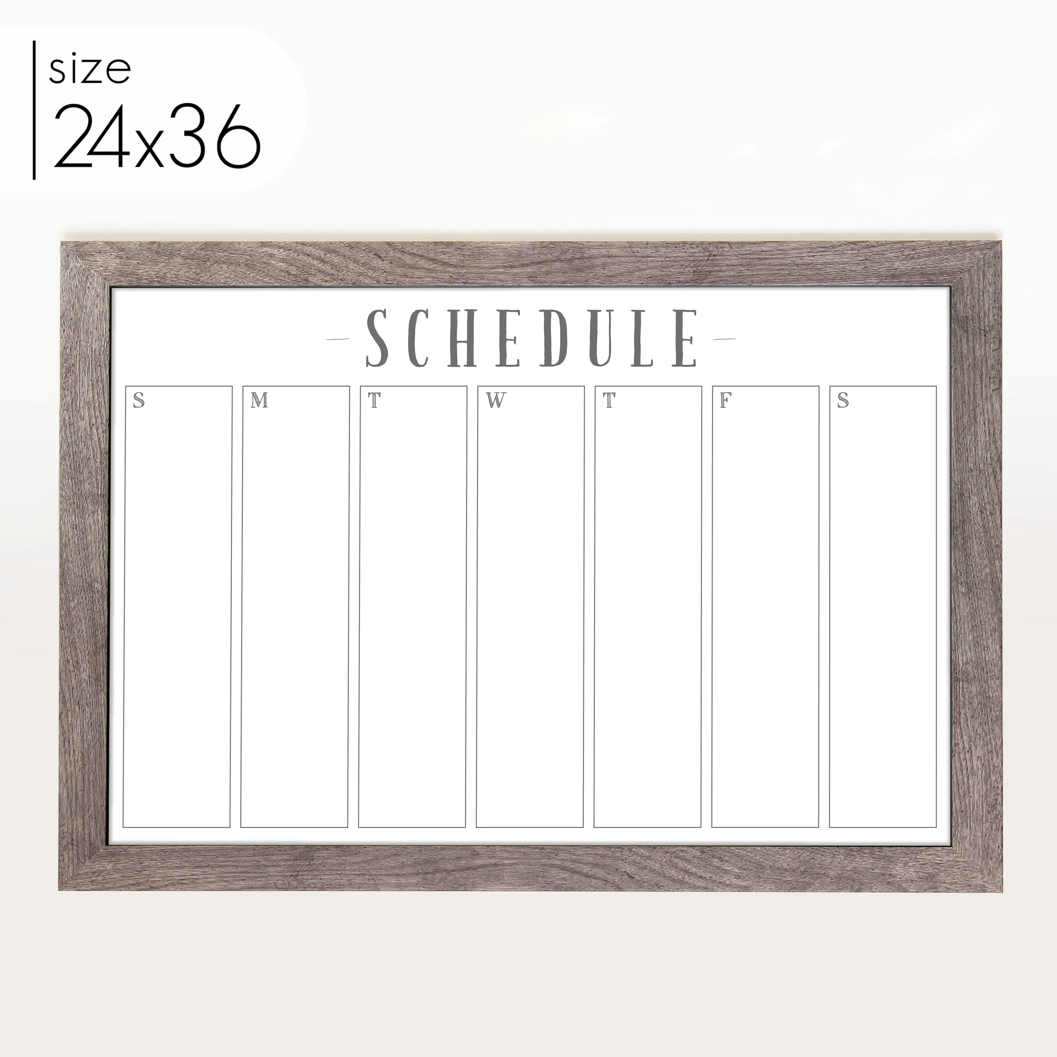 Weekly Framed Whiteboard Calendar | Horizontal Swanson