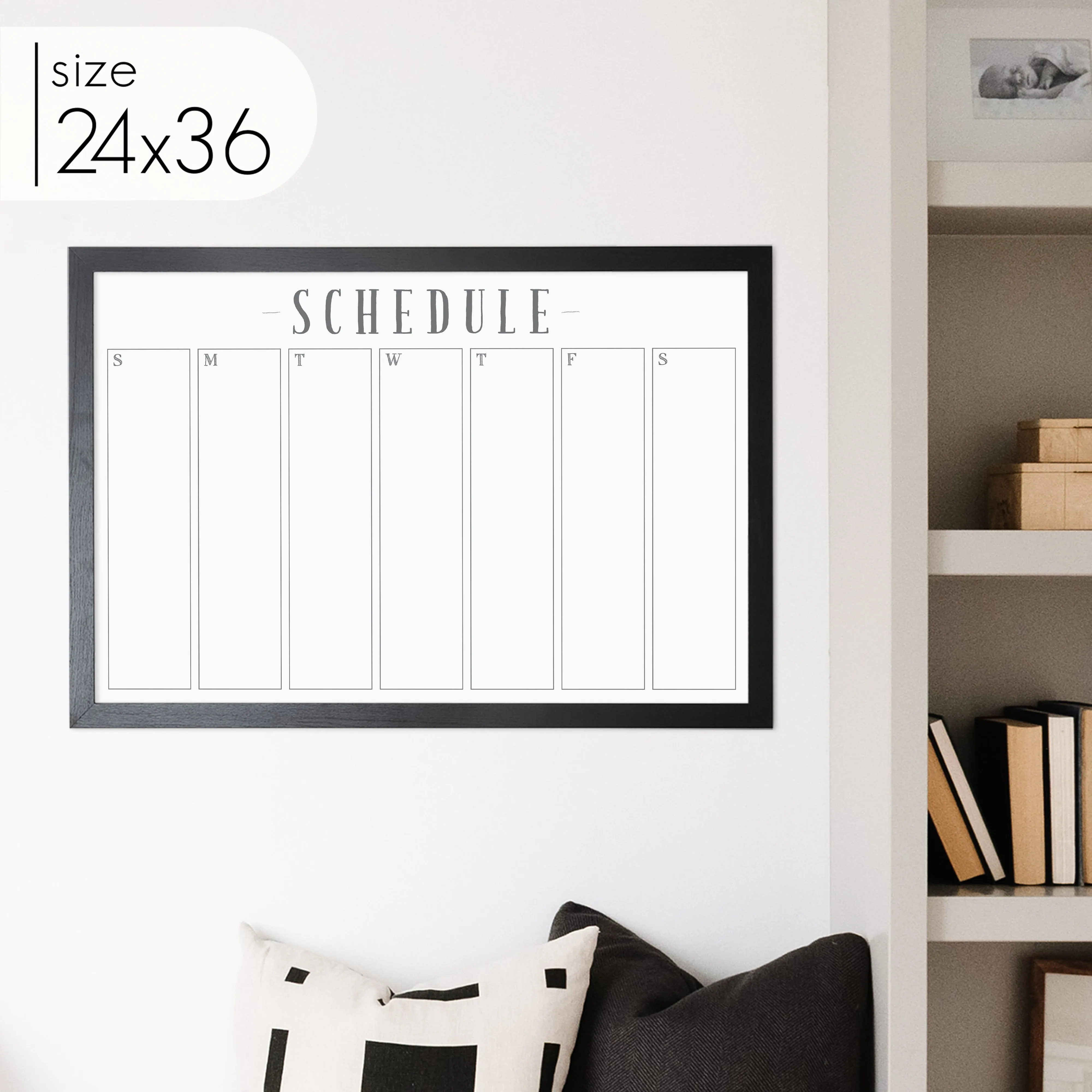 Weekly Framed Whiteboard Calendar | Horizontal Swanson