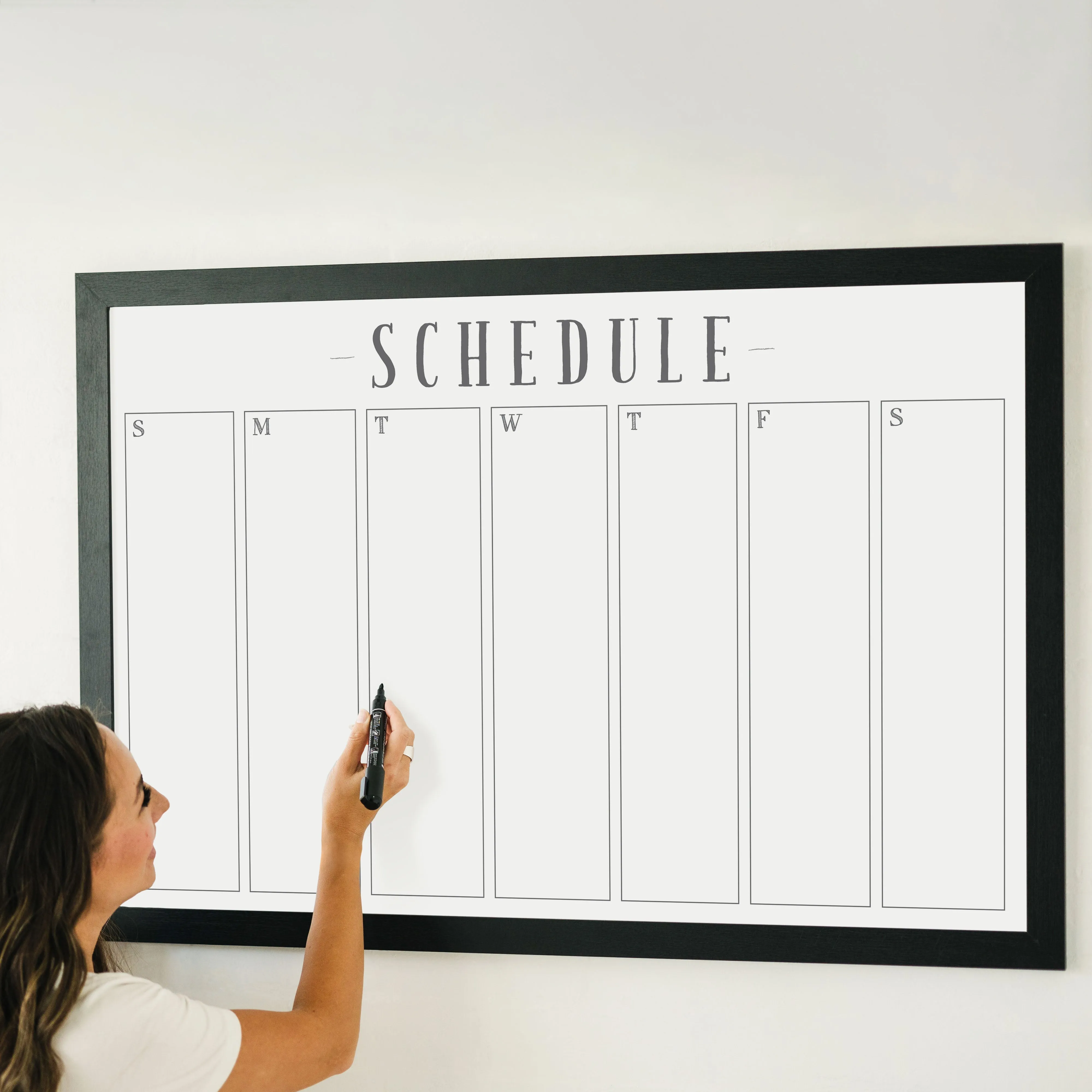 Weekly Framed Whiteboard Calendar | Horizontal Swanson