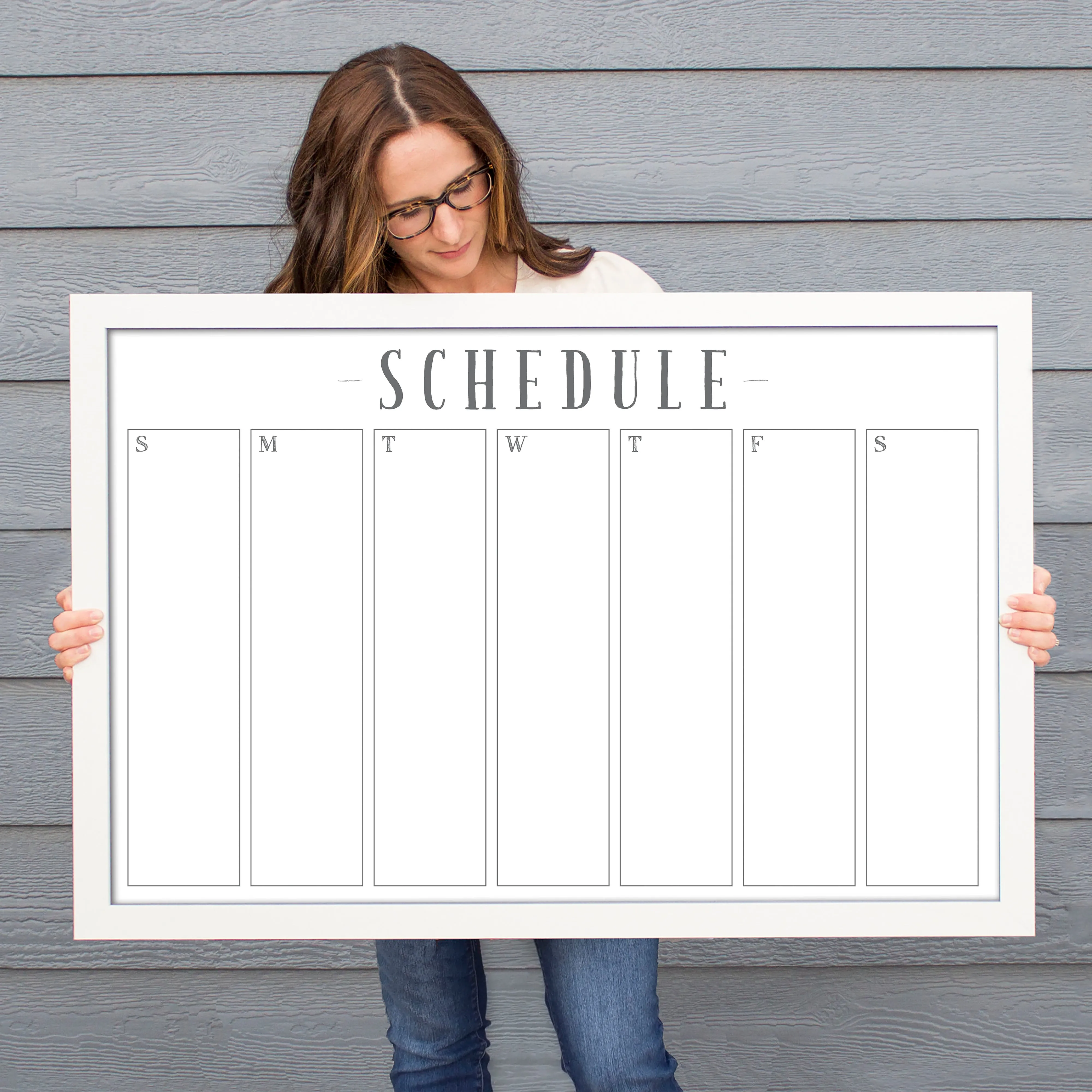 Weekly Framed Whiteboard Calendar | Horizontal Swanson