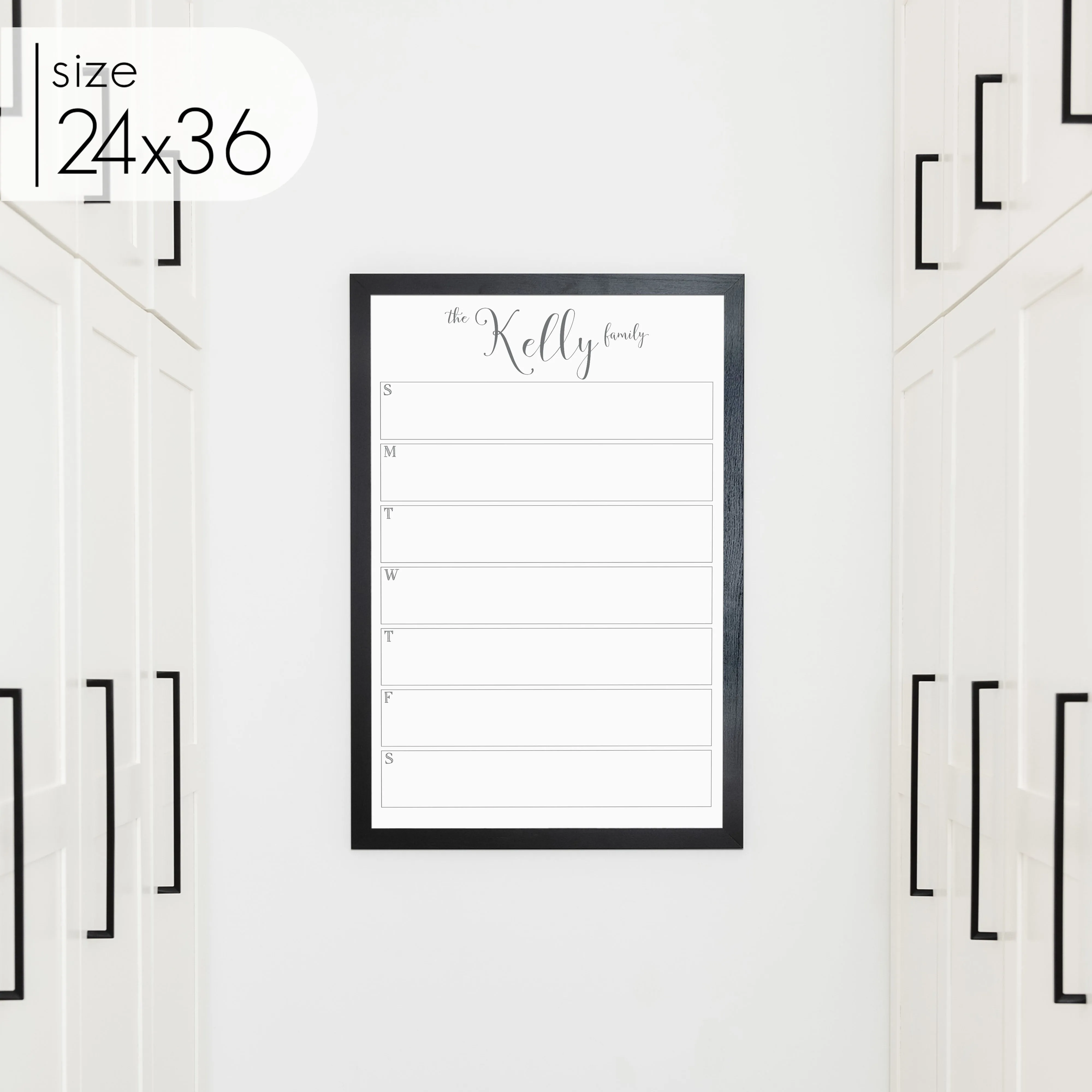 Weekly Framed Whiteboard Calendar | Vertical Knope