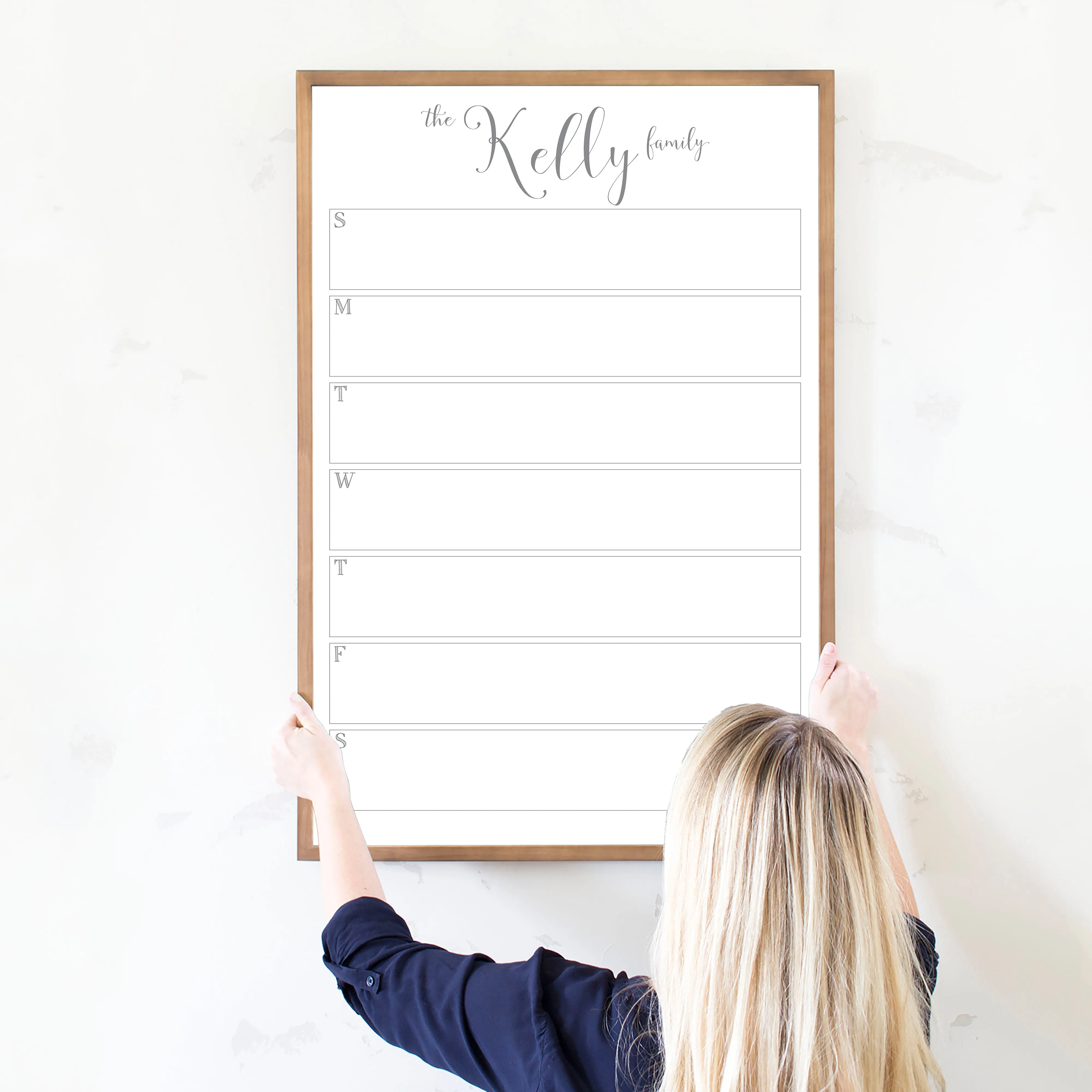 Weekly Framed Whiteboard Calendar | Vertical Knope