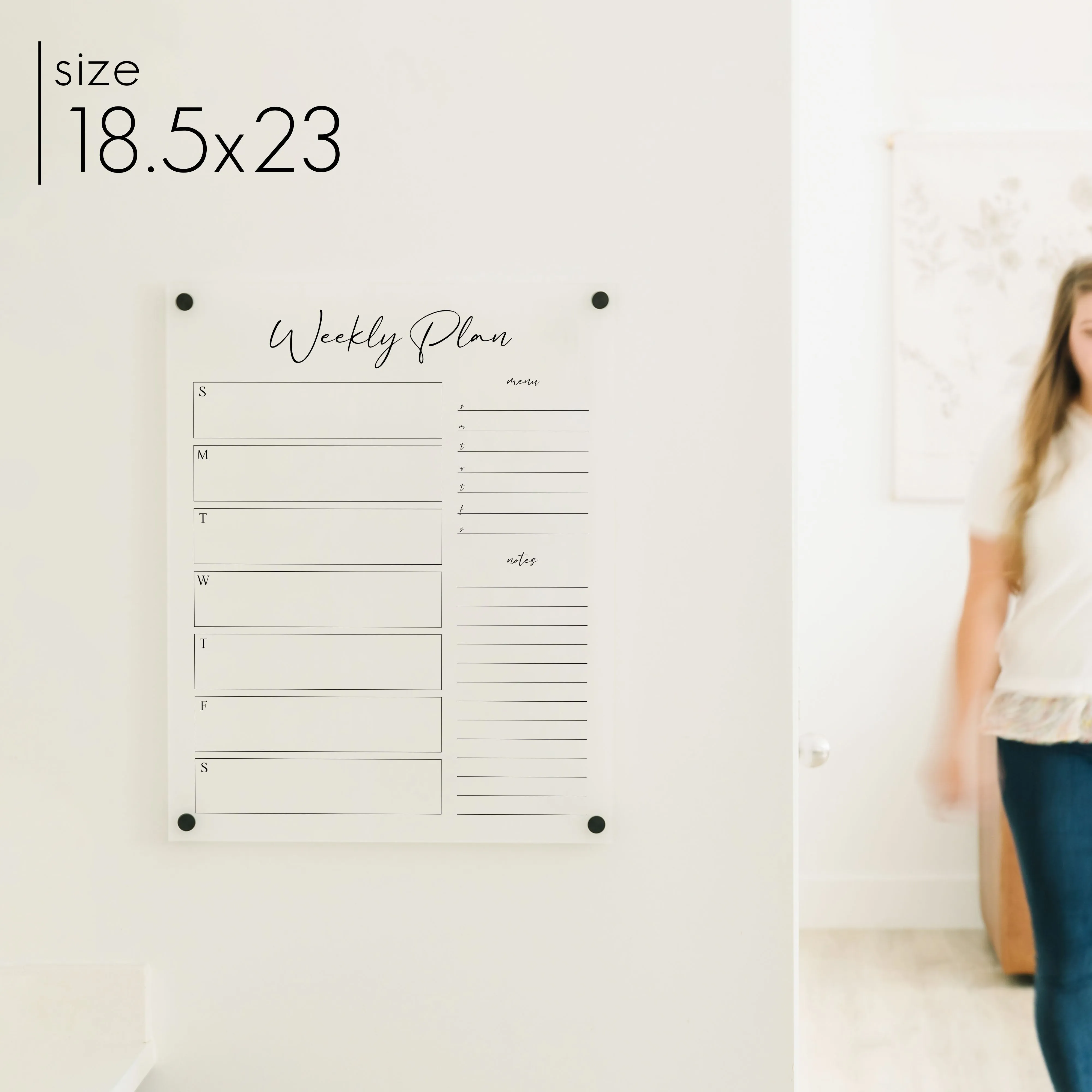 Weekly Frosted Acrylic Calendar   2 Sections | Vertical Pennington