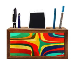 Wood desk accessories Pen Mobile Stand - Art Deco Retro