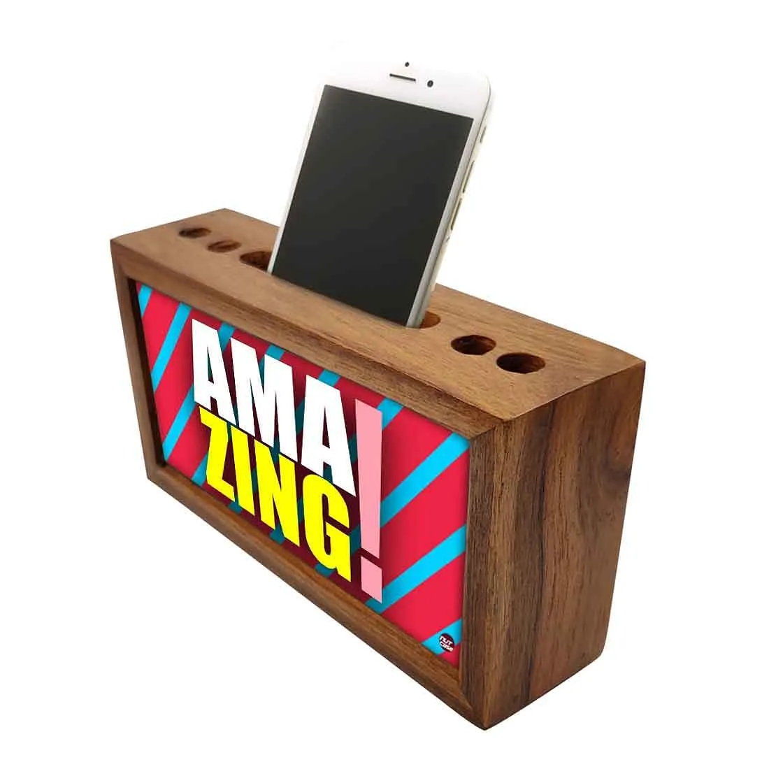 Wooden desk organizer Pen Mobile Stand - Amazing