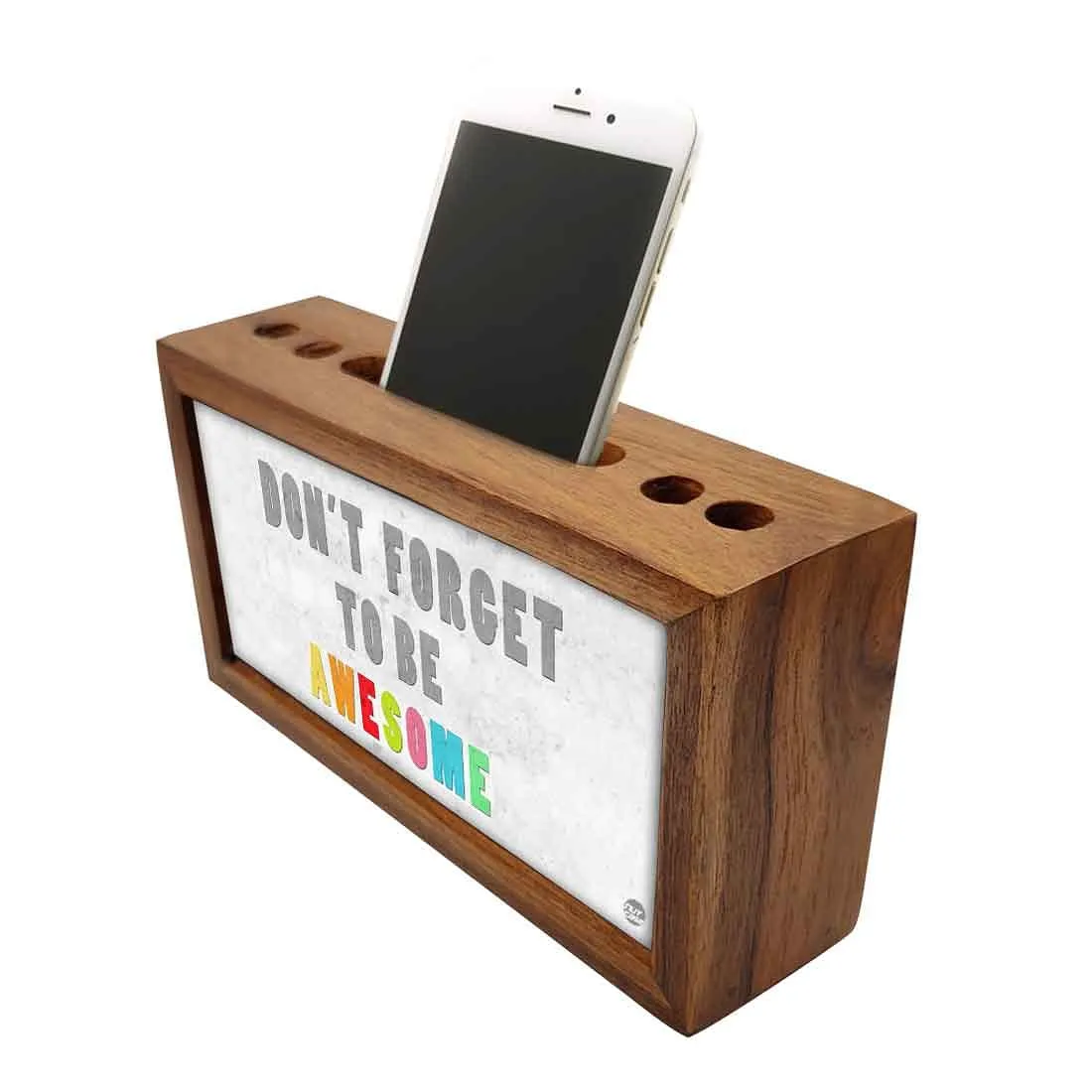 Wooden Pen Holder for Desk - Don’T Forget