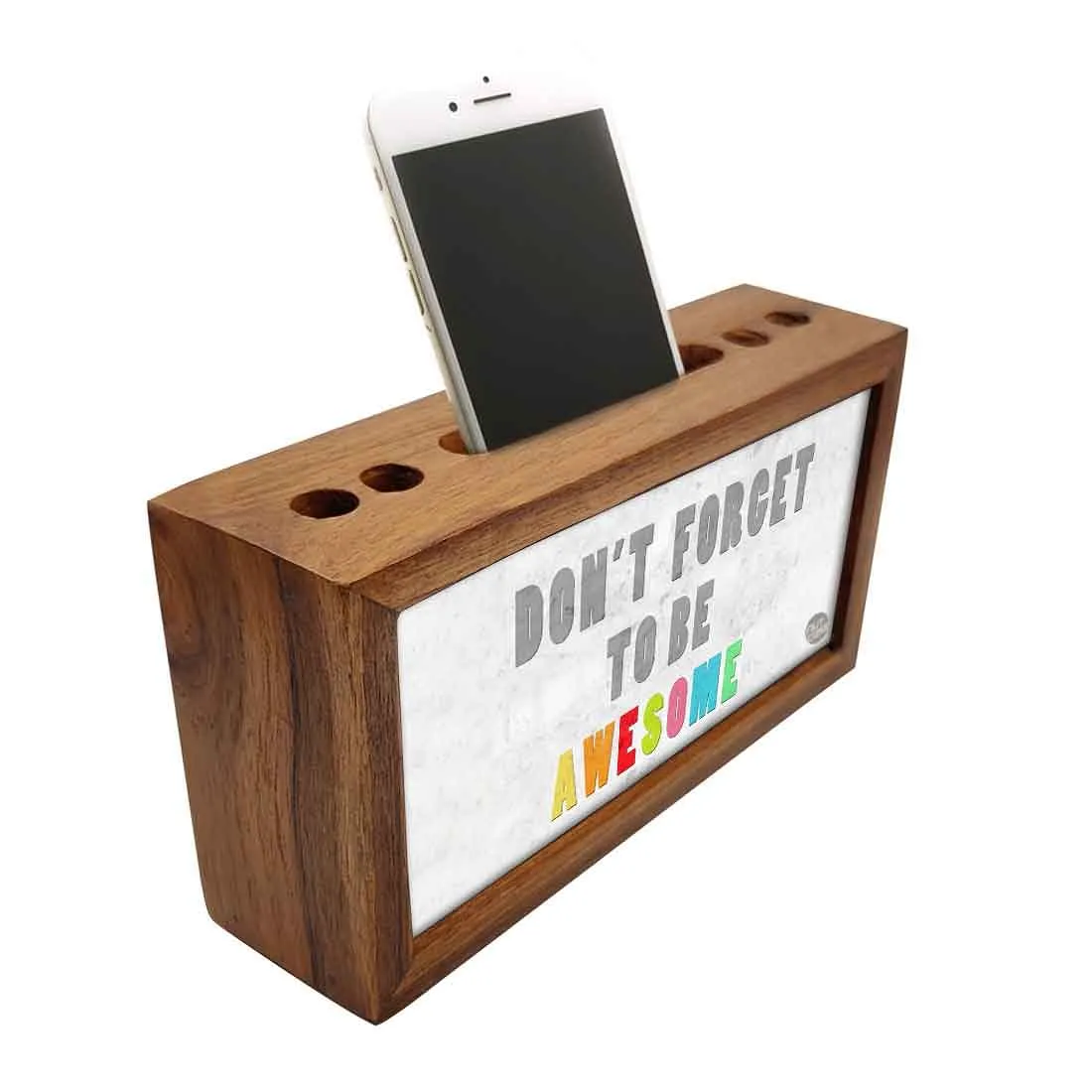 Wooden Pen Holder for Desk - Don’T Forget