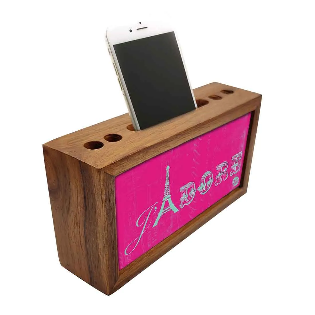 Wooden Stationery Organiser Pen Mobile Stand - Jadore