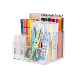 Yesesion Clear Pen Holder | Pen Organizer for Desk | Pencil Cup for Office | School Supplies | Home | Art Stationery